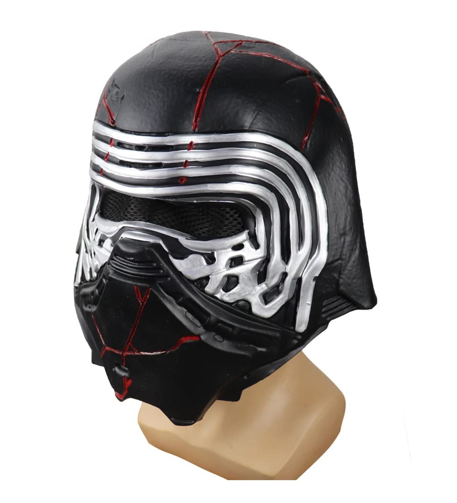 Gaweco Star Series Kylo-Ben Solo Latex Helmet Cosplay Mask - Halloween Costume with Blood Scar - Buy Online on GoSupps.com