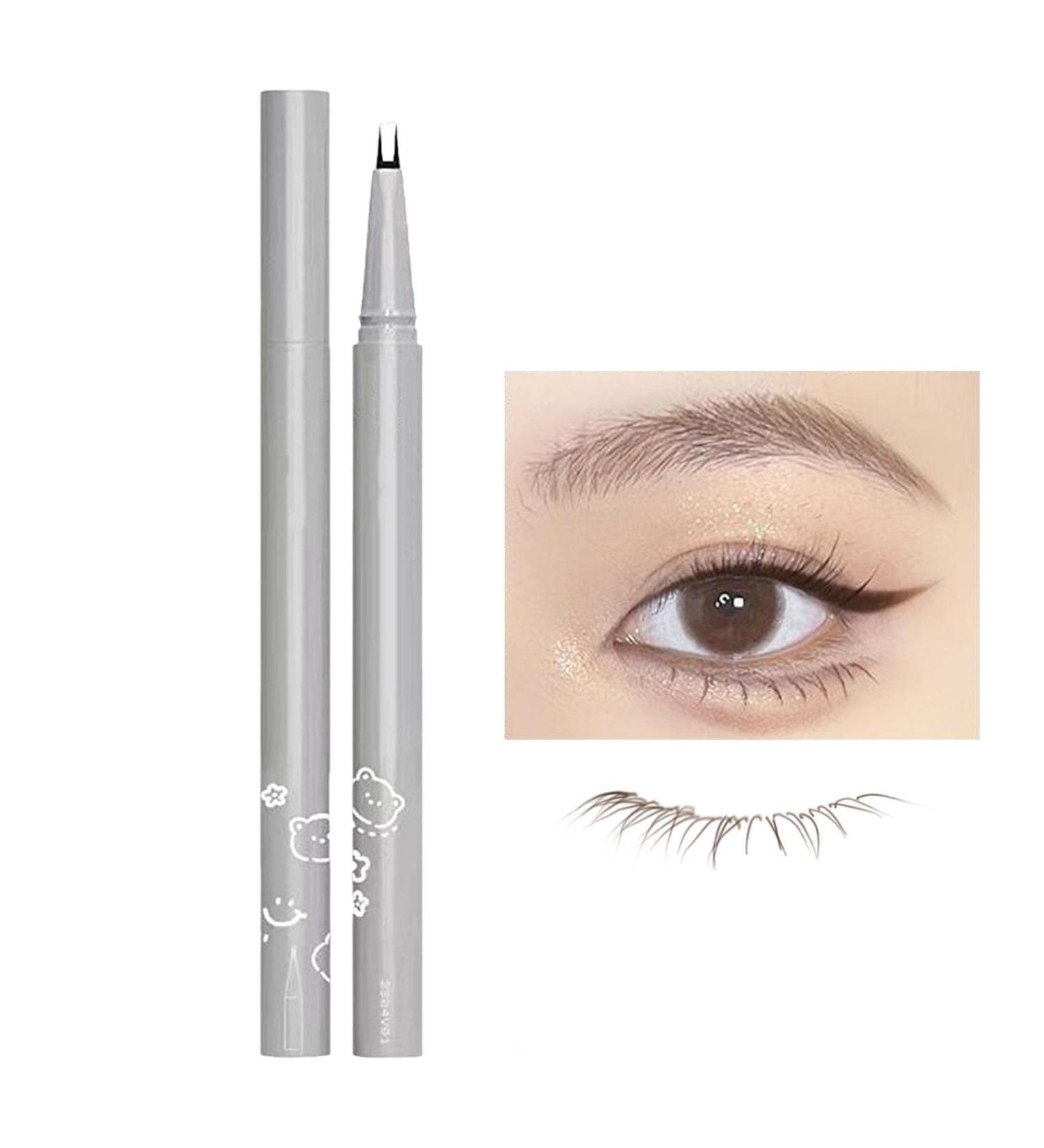 Double Tip Lower Eyelash Pencil Waterproof Liquid Eyeliner for Under Lash Dual-pronged Tip Eyelash Pencil Quick Drying Eyeliner for Bottom Lash Beginner Makeup Artist Brown - Buy Online on GoSupps.com