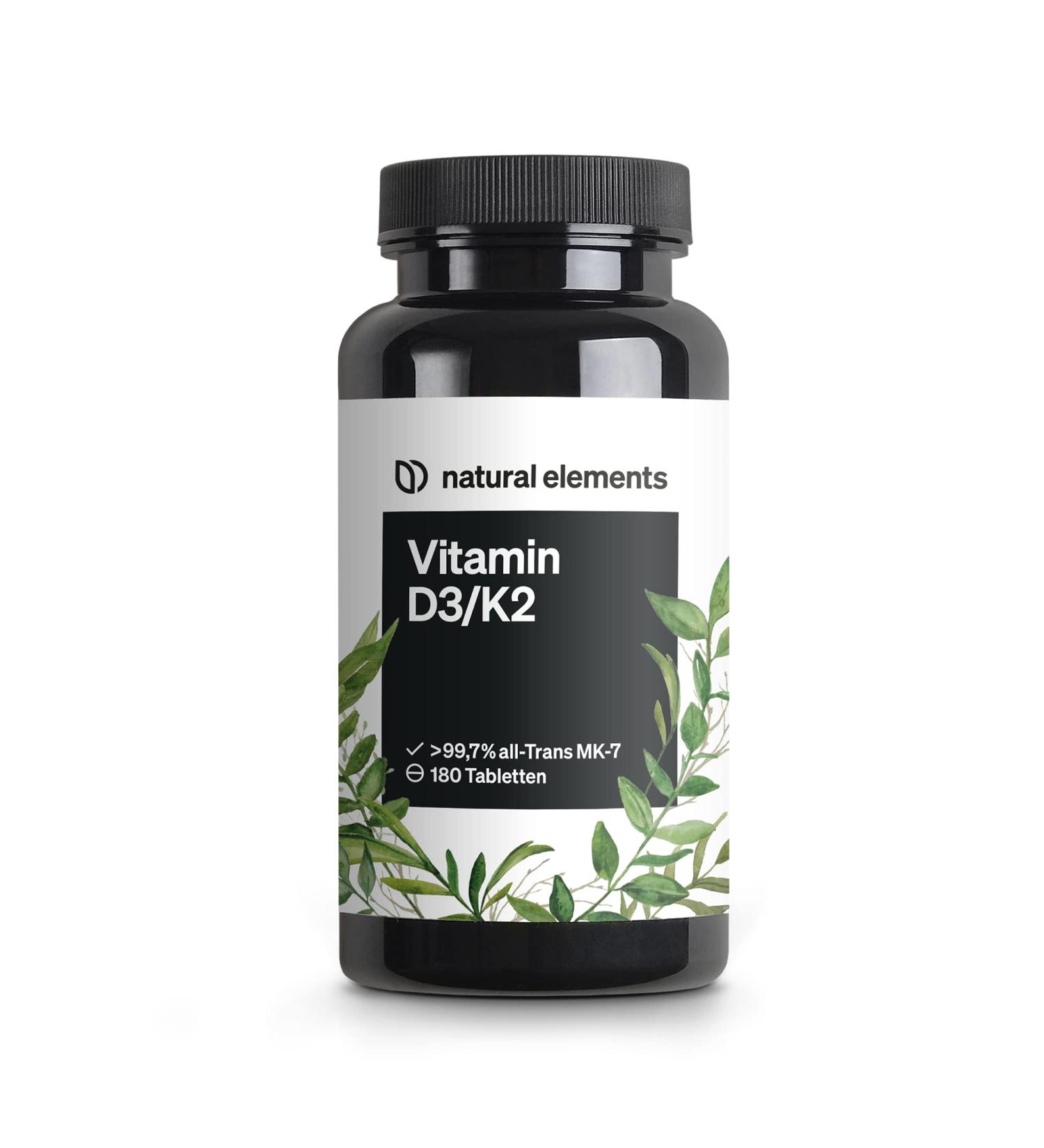 Buy Premium Vitamin D3 + K2 Depot - 180 Tablets | K2Vital | 5000 IU Vitamin D3 & 99.7% All-Trans K2-MK7 | High Dose Additive Free Made in Germany - Buy Online on GoSupps.com