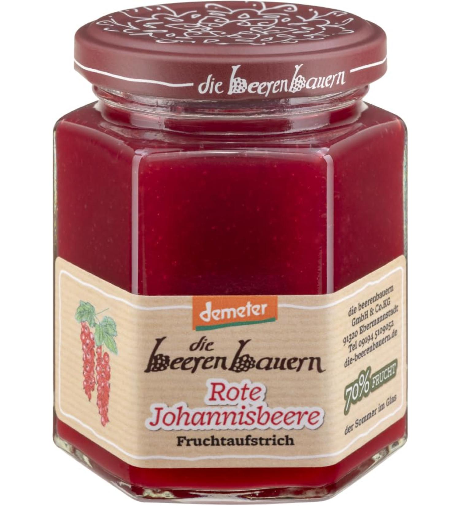 Die Beerenbauern Set of 6 organic red blackcurrant spreads (6 x 200 g)