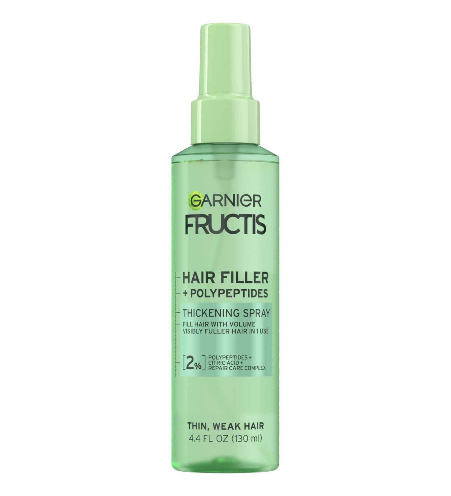 Garnier Fructis Hair Filler Fullness Repair Thickening Spray Volumizing Spray with Polypeptides and Hair Repair Complex for Thin Weak Hair 4.4 Fl Oz - Buy Online on GoSupps.com