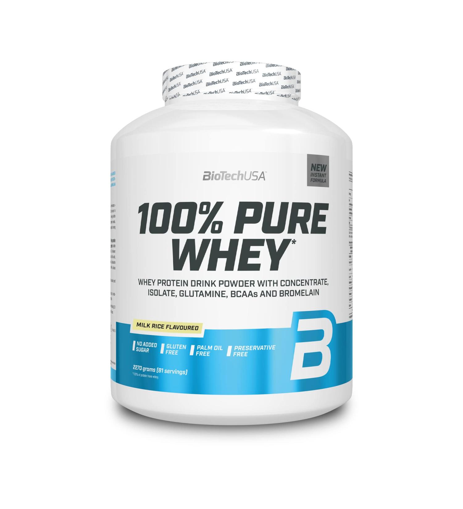 Buy BiotechUSA 100% Pure Whey Protein Powder - 21g Protein BCAA & Glutamine Gluten-Free Palm Oil-Free - 2.27 kg (1 Pack) - International Shipping Available - Buy Online on GoSupps.com