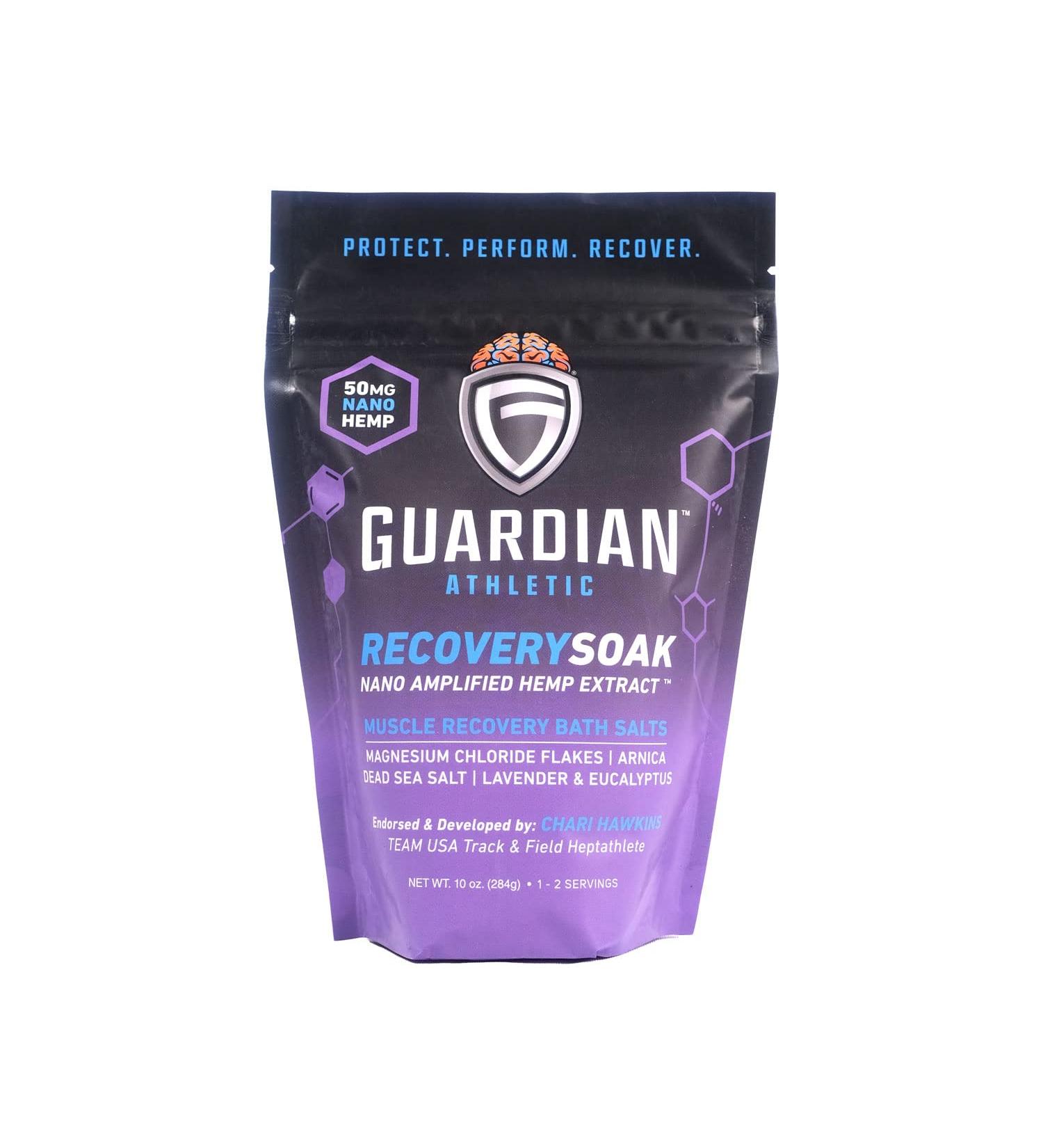 Guardian Athletic RecoverySoak Bath Salts | Essential Oils & Hemp Extract | Muscle Recovery & Healthy Skin | 10 FL. OZ - Buy Online on GoSupps.com