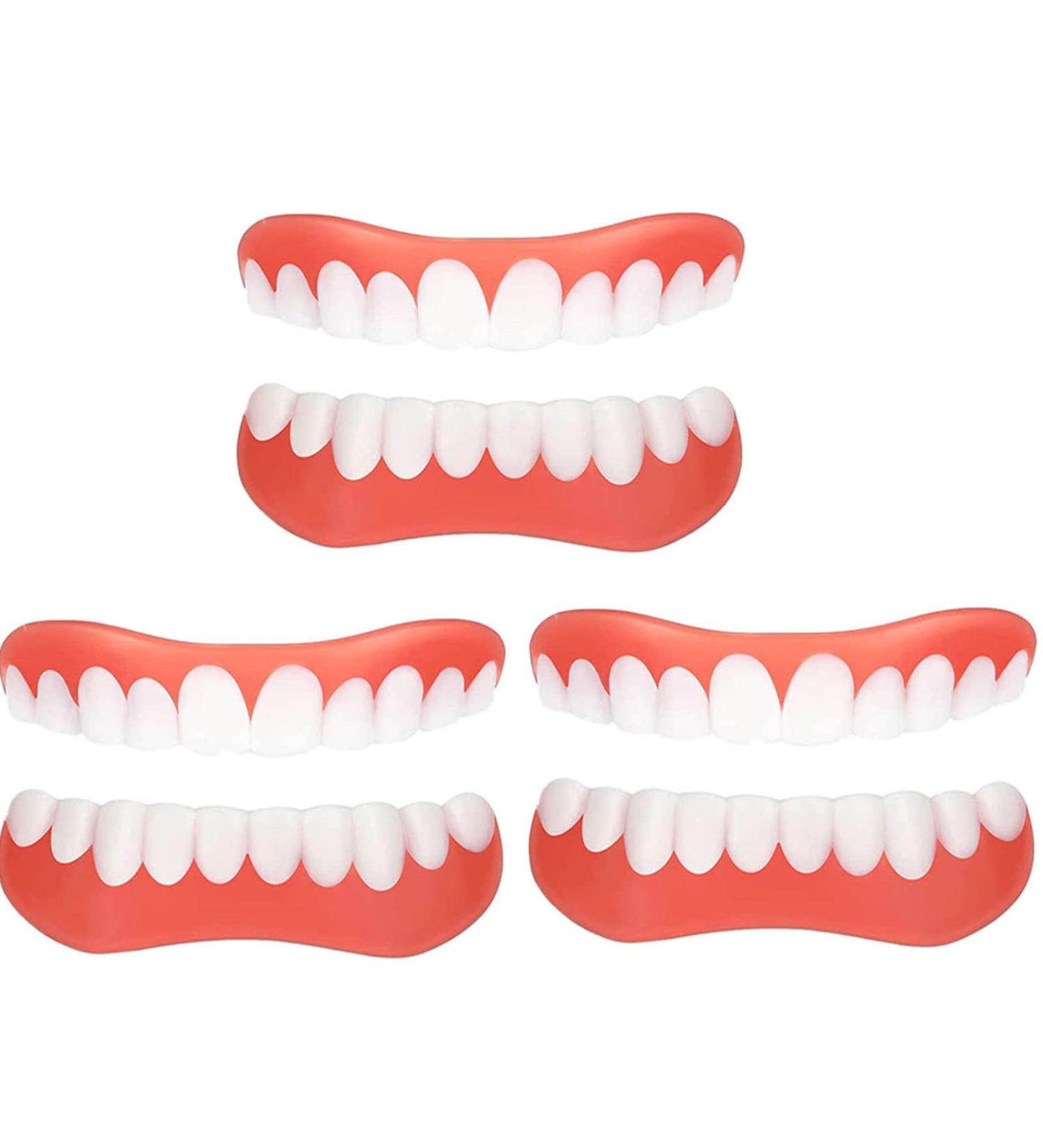Shop Gimly Silicone Dentures - Cosmetic Veneer Teeth for Men & Women | 3 Pairs for Missing Teeth Replacement - Buy Online on GoSupps.com