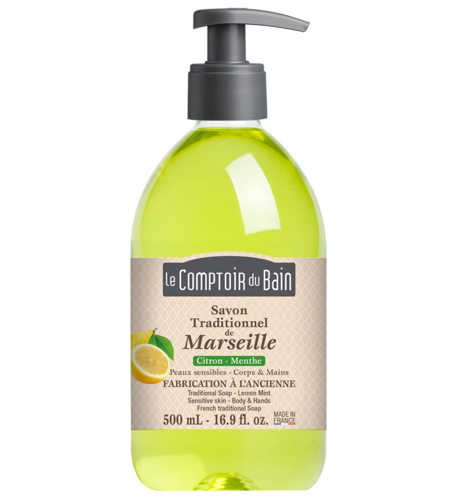 Le Comptoir du Bain Le Comptoir du Bain Traditional Marseille Soap Lemon-Mint 500 ml