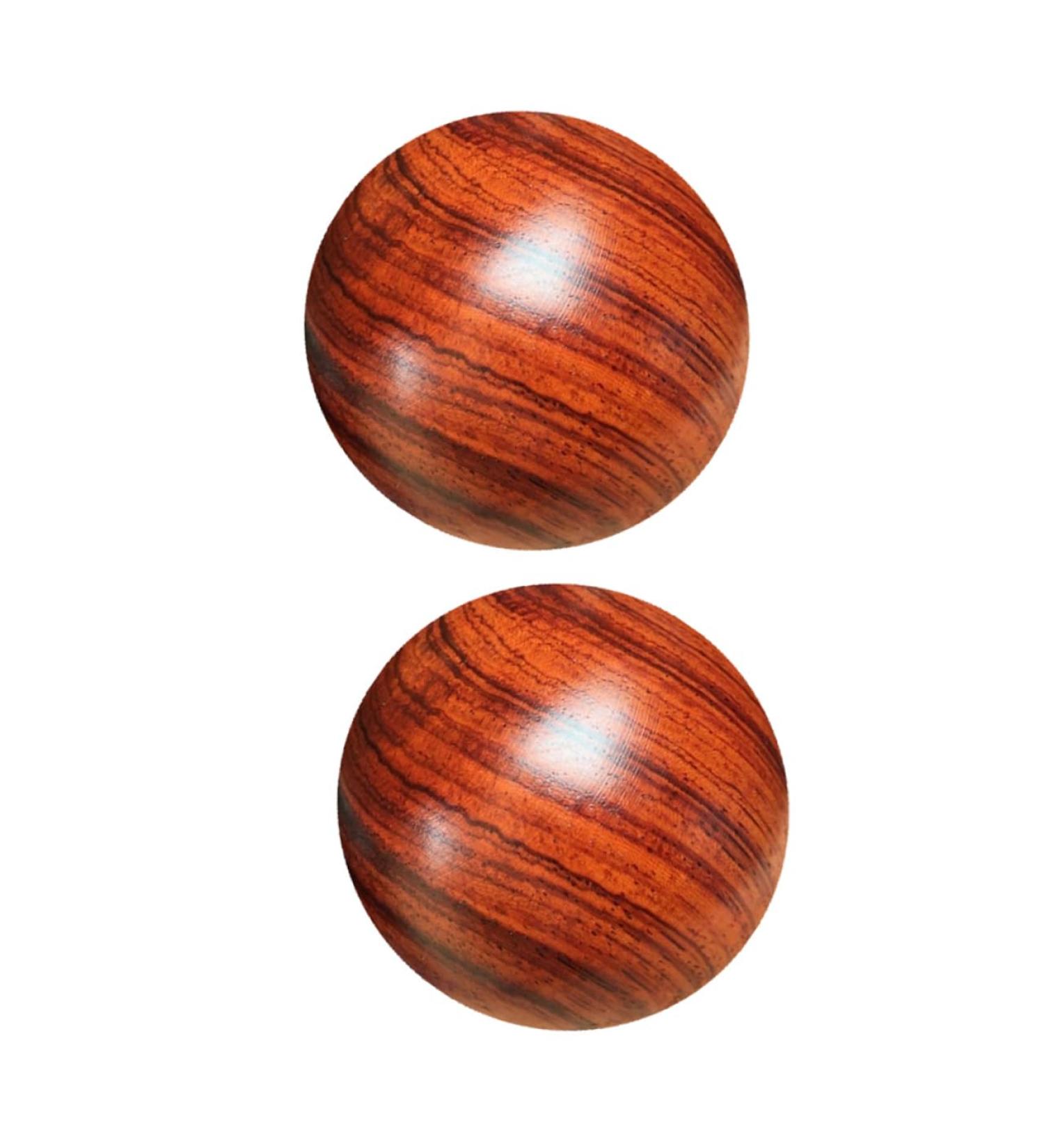 Healeved Solid Wood Massage Balls - 2-St Disk Set for Hand Roller Therapy Circulation & Meditation - Rosewood 5x5cm - Buy Online on GoSupps.com