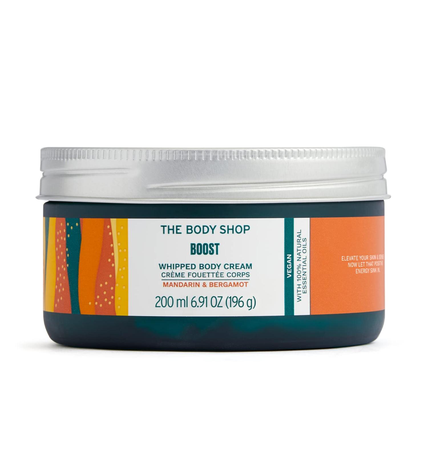 Body Shop Boost Whipped Body Cream - Bergamot & Mandarin, 6.91oz | Vegan Moisturizer - Buy Online on GoSupps.com