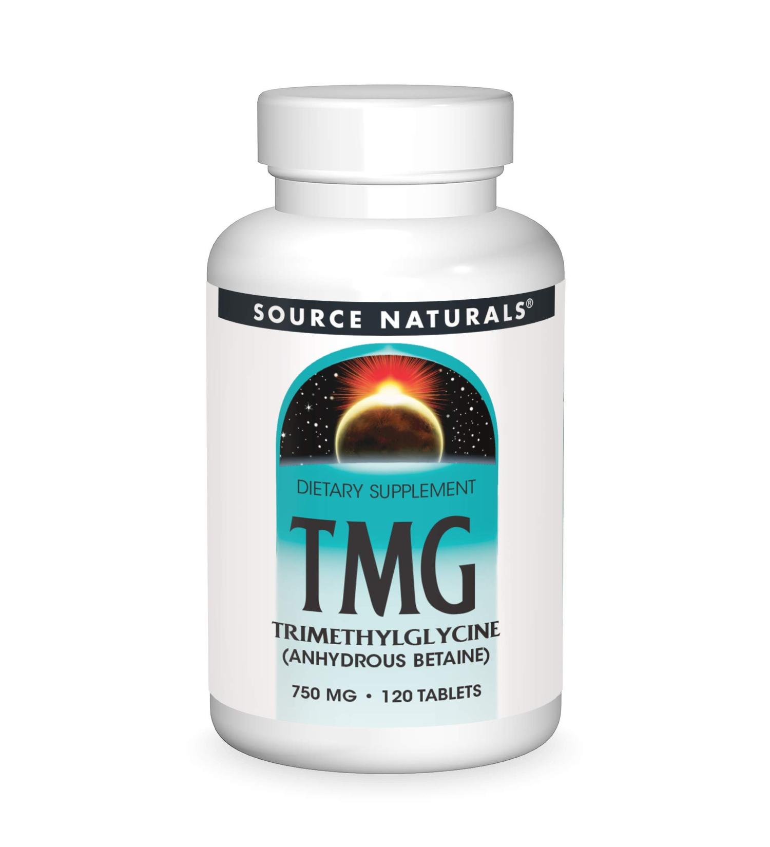 Source Naturals TMG 750mg - Anhydrous Betaine Supplement - 120 Tablets - Buy Online on GoSupps.com