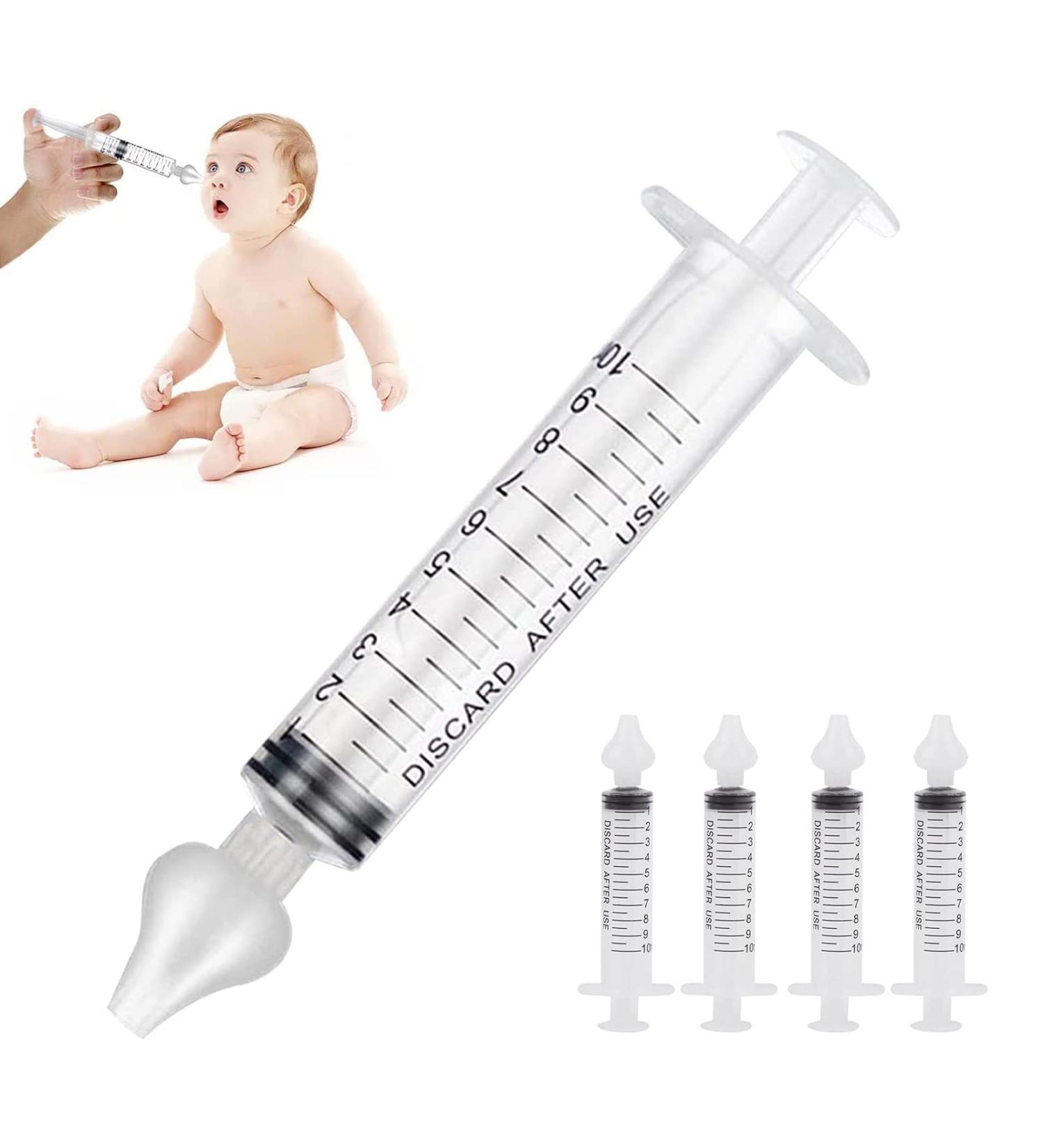 4-Piece Baby Nasal Irrigator Set | Silicone Nasal Aspirator | Pressure Nasal Syringe | Safe Nose Cleaner with Reusable Tip - Buy Online on GoSupps.com