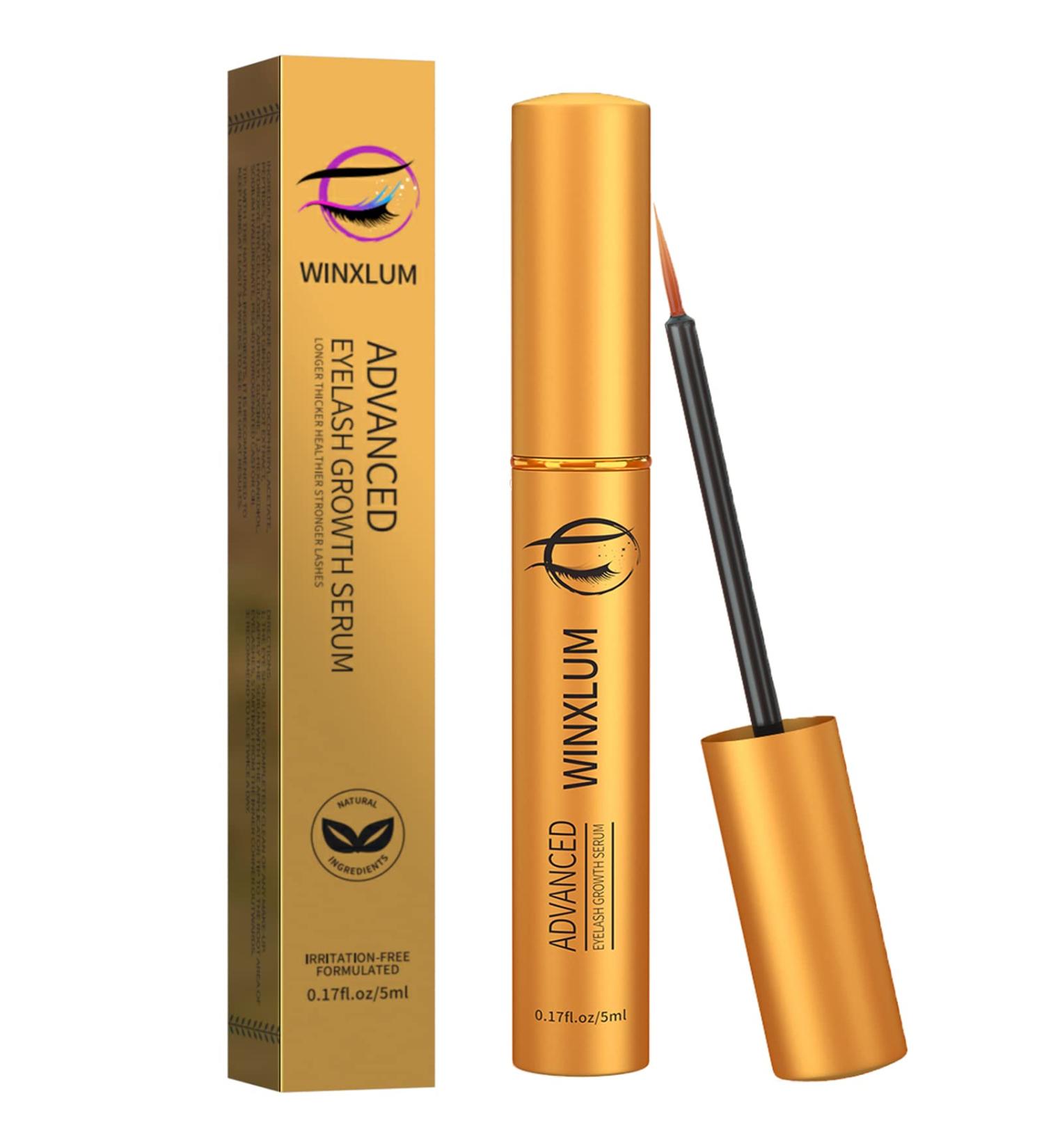Premium Eyelash Growth Serum - 5ML Eyelash & Eyebrow Growth Serum with Peptides for Fuller, Longer, Thicker Lashes - Irritation-Free Lash Boost - Gold, 0.17 Fl Oz (Pack of 1) - Buy Online on GoSupps.com