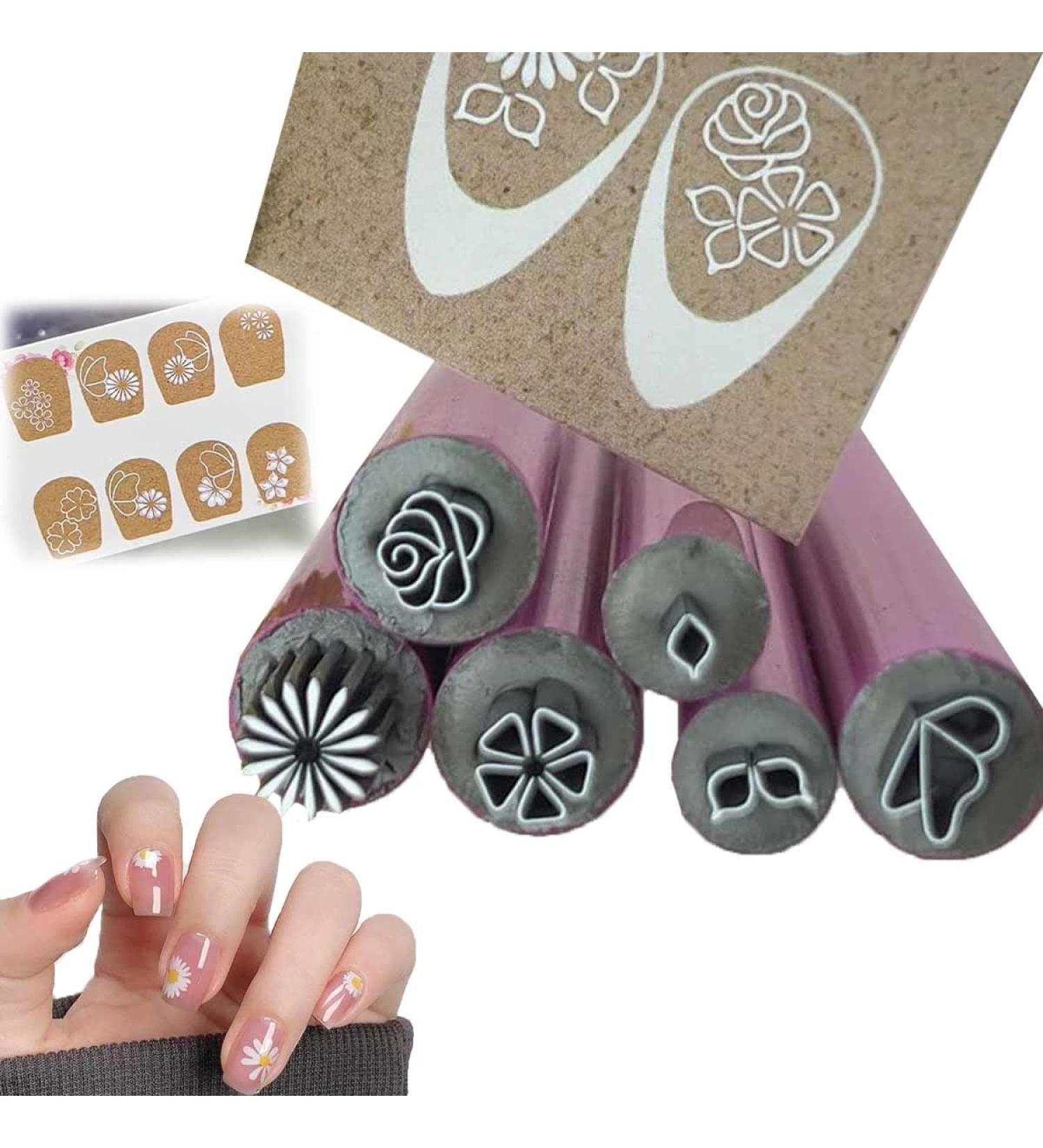 Nail Art Stamp Pen Set 6pcs Nail Stamp Pen DIY Nail Art Tools Flower Nail Stamp Pen Nail Stamper Nail Art Tool with Different Patterns Easy to Use Nail Graffiti Nail Art Dotting Tools for Women - Buy Online on GoSupps.com