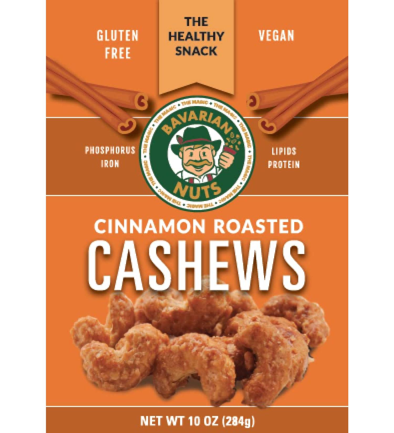 Magic Bavarian Cinnamon Roasted Cashews 10 Oz - Sweet Gluten-Free Vegan Nuts USA-Made - Buy Online on GoSupps.com