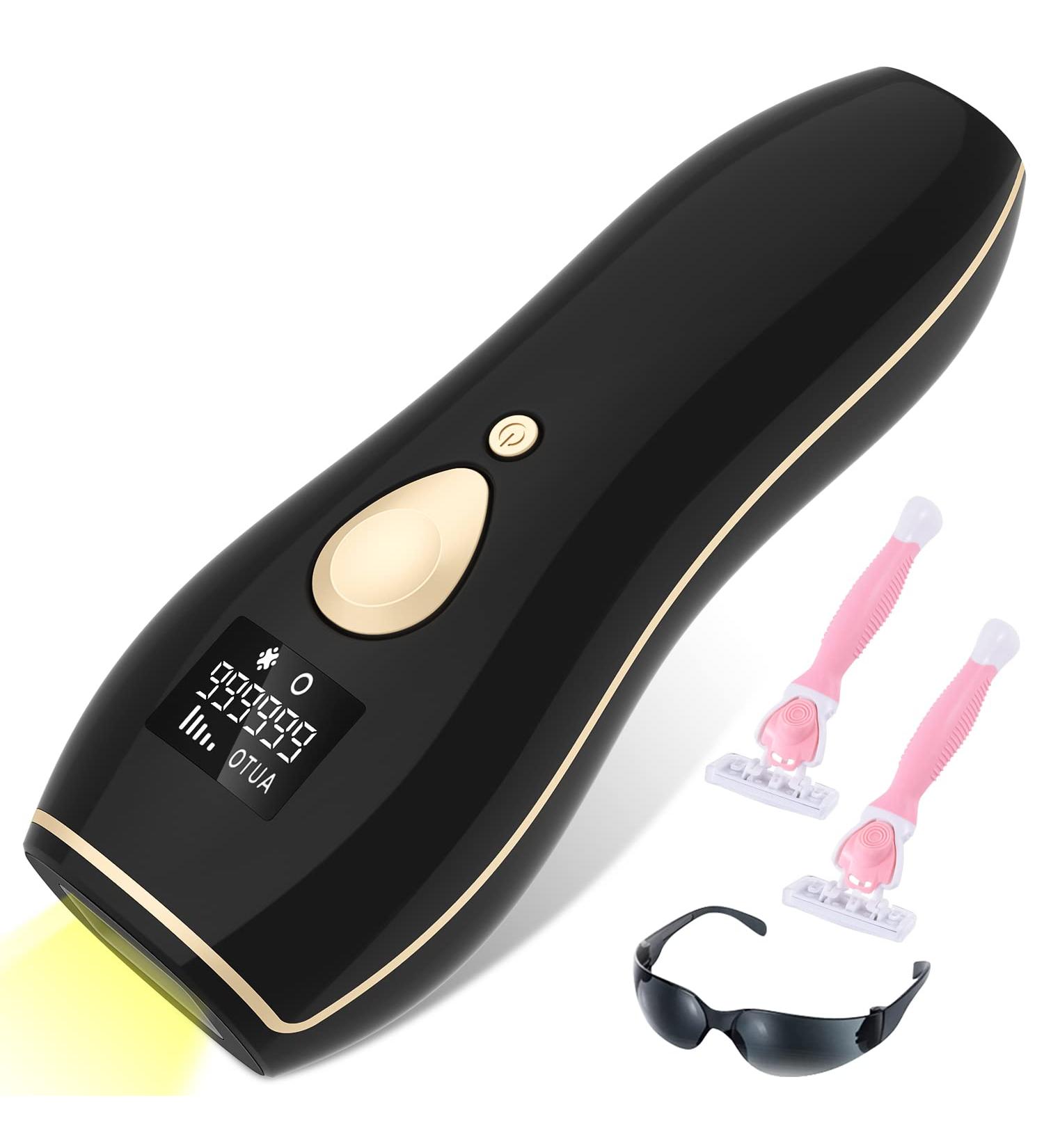 Laser Hair Removal Device for Women - Permanent IPL at-home Hair Removal with 999900 Flashes - Suitable for Facial, Legs, Arms, and Whole Body (Black) - Buy Online on GoSupps.com