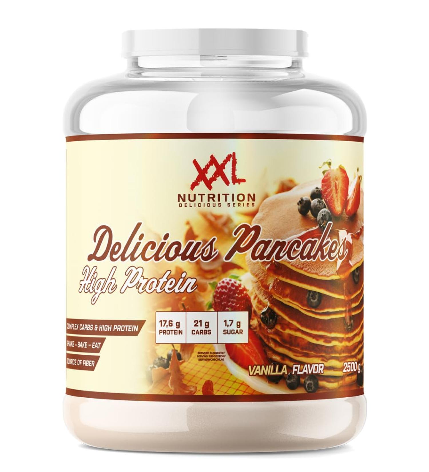 XXL Nutrition Protein Pancakes - High Protein Vanilla Flavor - 2500g (2.5kg) - Delicious & Healthy Snack for Fitness Enthusiasts - Buy Online on GoSupps.com