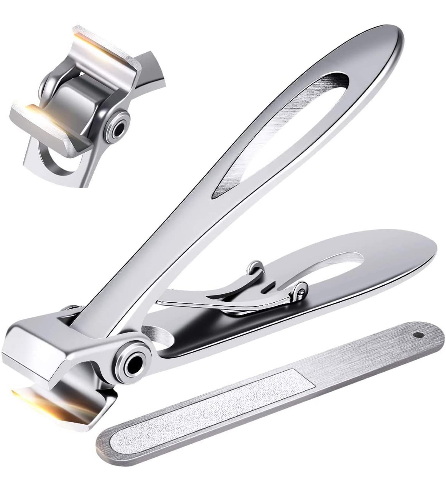 PrettyDiva Wide Jaw Nail Clippers - Heavy Duty Straight Blade for Thick Nails - Extra Large Toe Nail Trimmer for Adults & Seniors - Buy Online on GoSupps.com