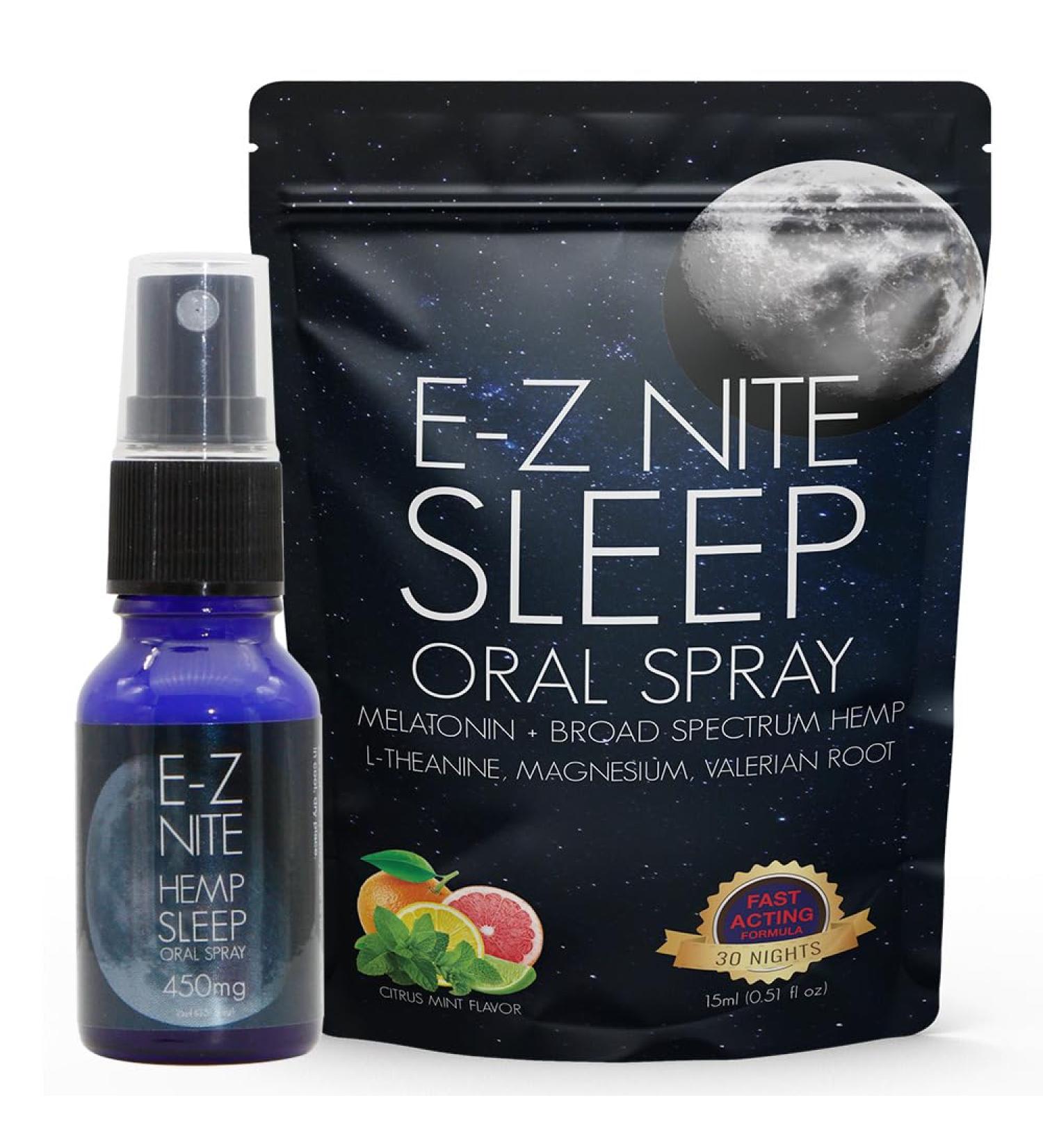 E-Z Nite Hemp Sleep Spray with Melatonin L-Theanine Valerian Root Magnesium | Fast Acting Non-Habit Forming Non-GMO Gluten Free Natural Sleep Aid - Buy Online on GoSupps.com