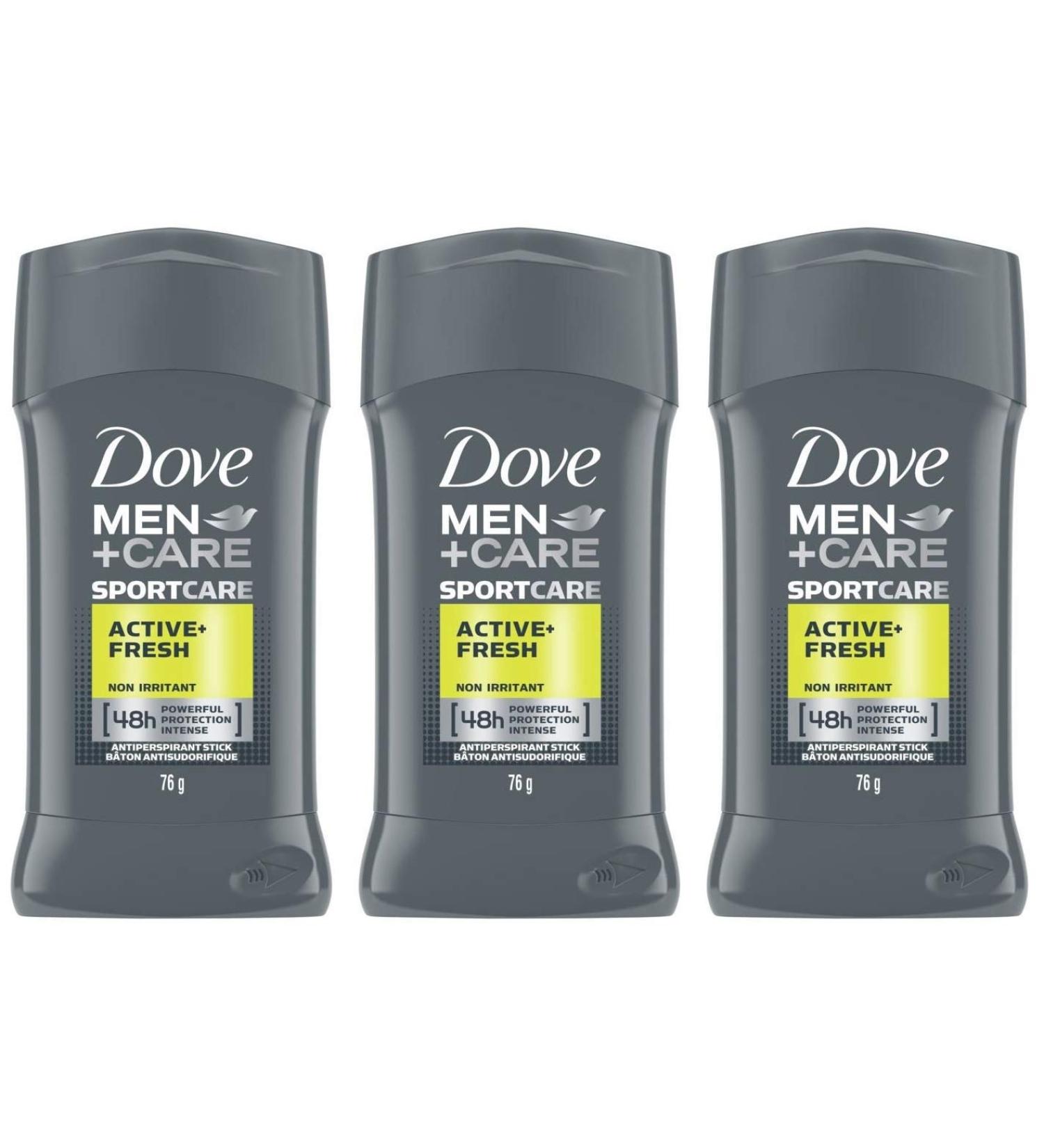 Dove Men + Care Antiperspirant Active + Fresh 2.7 oz (Pack of 3) - Long-lasting Protection for Men - Buy Online on GoSupps.com