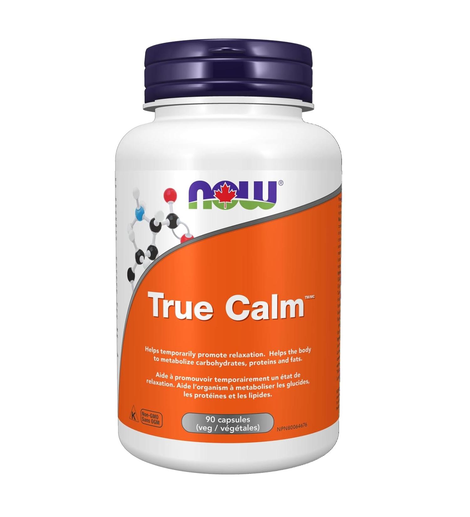 NOW - True Calm Relaxer with Gaba Plus 90 Vegetarian Capsules - Buy Online on GoSupps.com