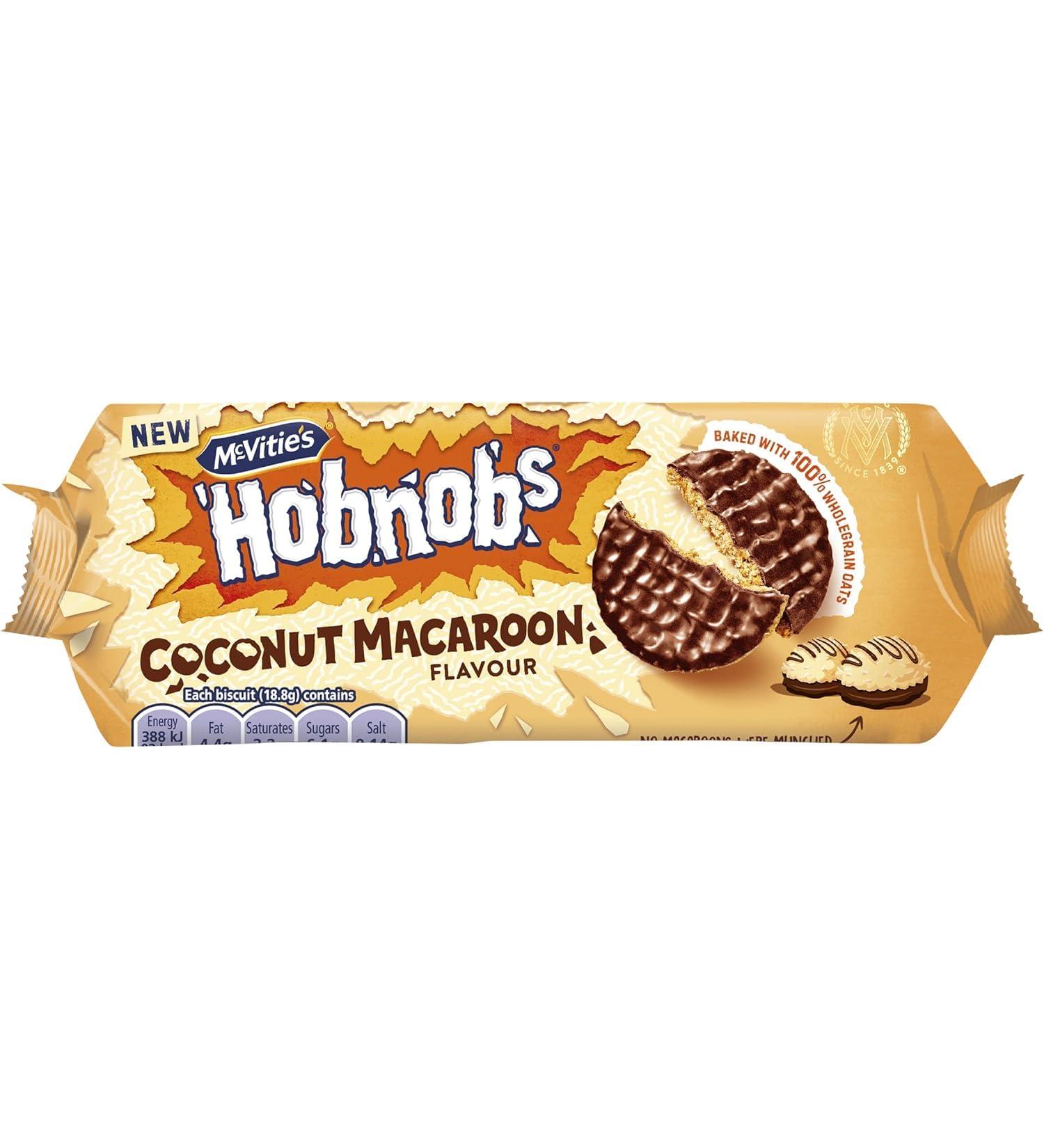 2 x McVitie's Coconut Macaroon Flavour Oaty Biscuits Covered in Milk Chocolate - 262 g | Limited Edition | Baked with 100% Wholegrain | Healthy Coconut Flavour Cookies | Sold by Essential Products - Buy Online on GoSupps.com