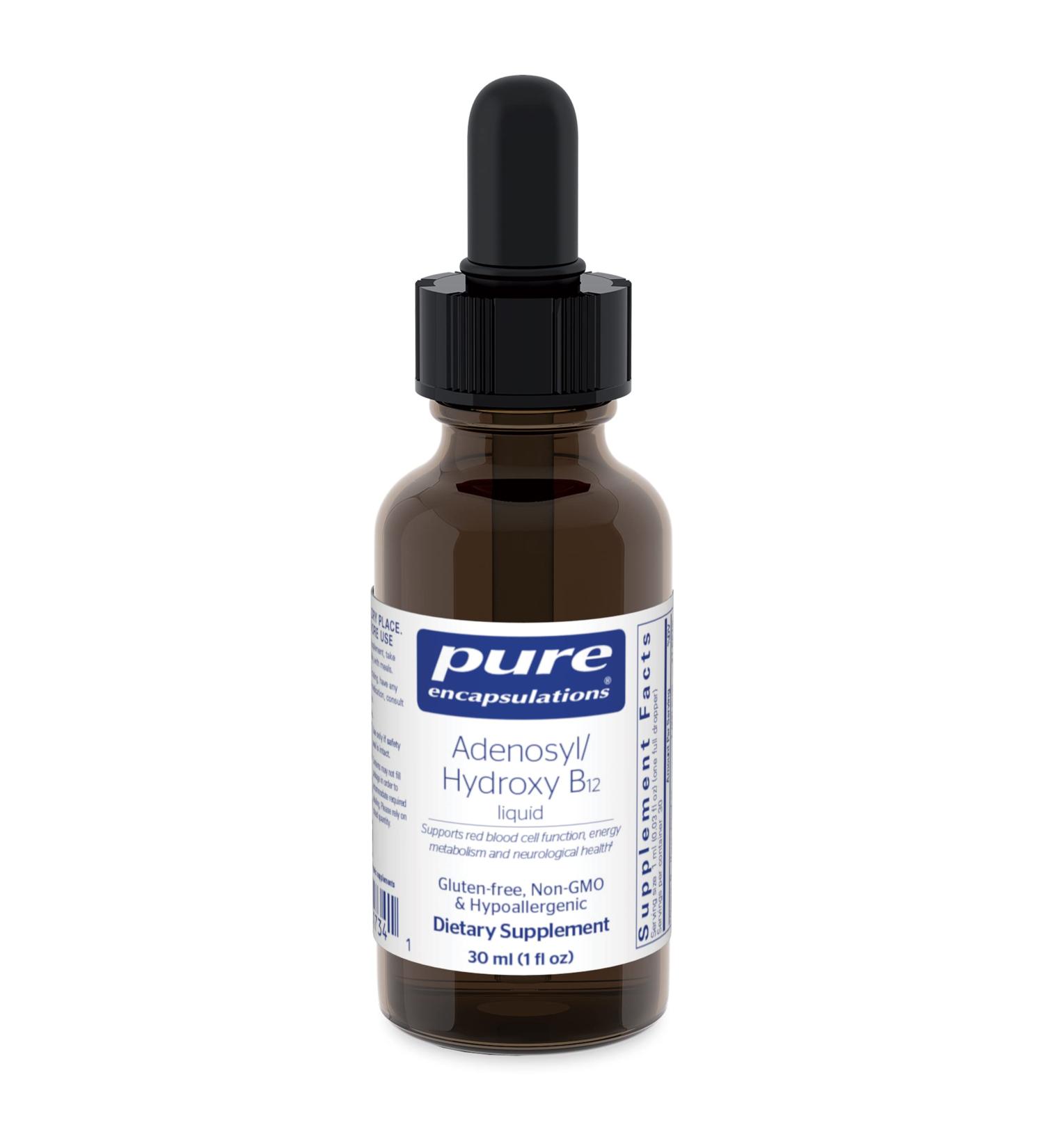 Pure Encapsulations Adenosyl/Hydroxy B12 Liquid - 1 fl. oz. | Nerve & Mitochondrial Health Support - Buy Online on GoSupps.com