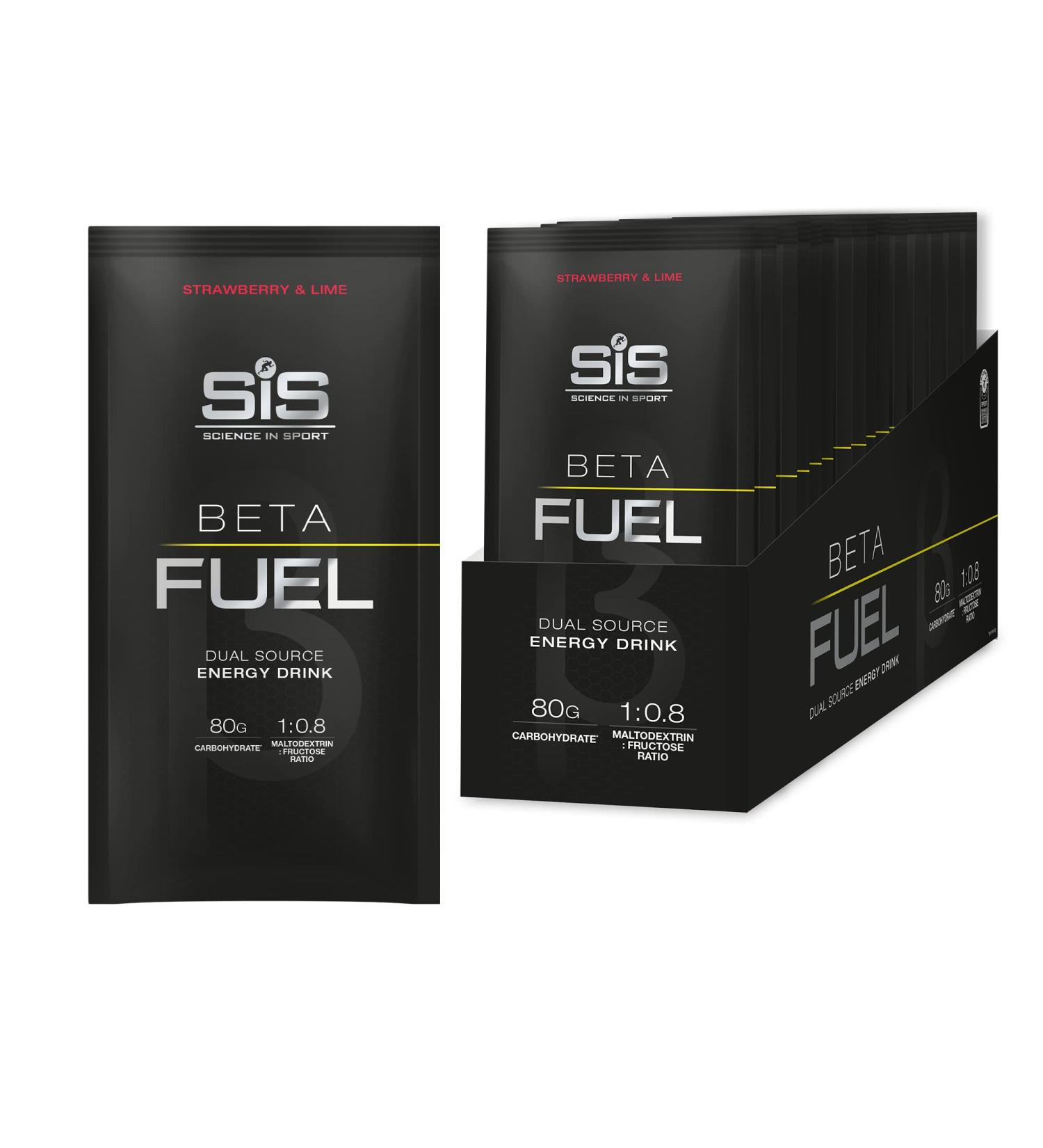 Science in Sport Beta Fuel 80 Dual Source Energy Drink Powder Strawberry and Lime Flavour Carb Powder 80g of Carbs Per Pack (15 Pack) - Buy Online on GoSupps.com