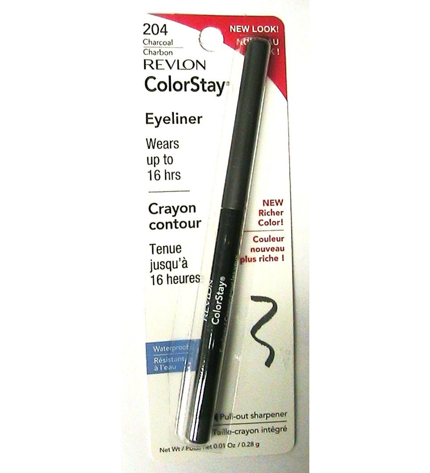 Revlon ColorStay Eyeliner with SoftFlex Charcoal 204 0.1 Ounce (.28 g) (Pack of 2) - Buy Online on GoSupps.com