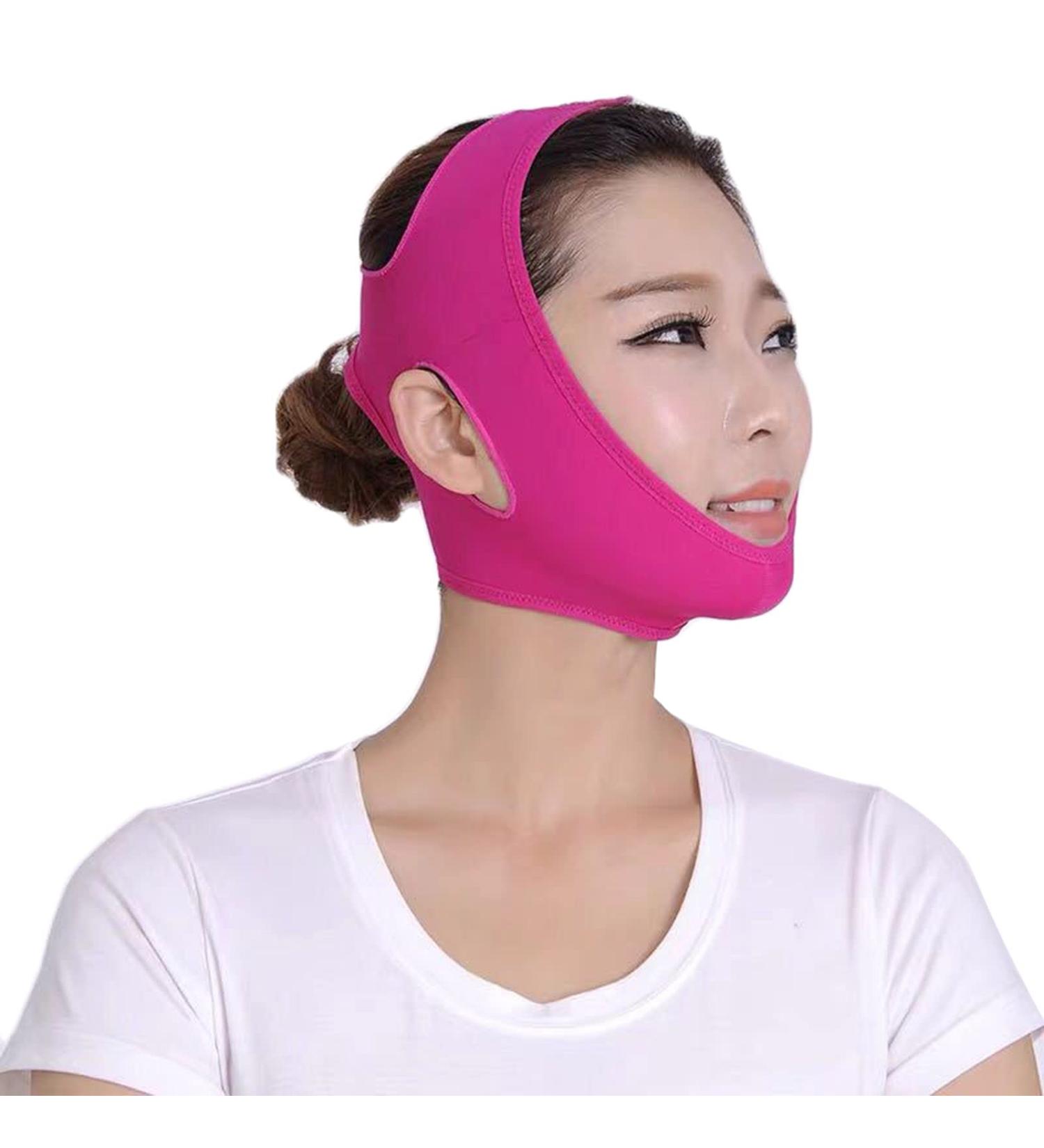 BLUGY Skin Care Roller Post-Surgical Chin Strap - Neck & Chin Compression Wrap for Face Slimming | Hot Pink One Size - Buy Online on GoSupps.com