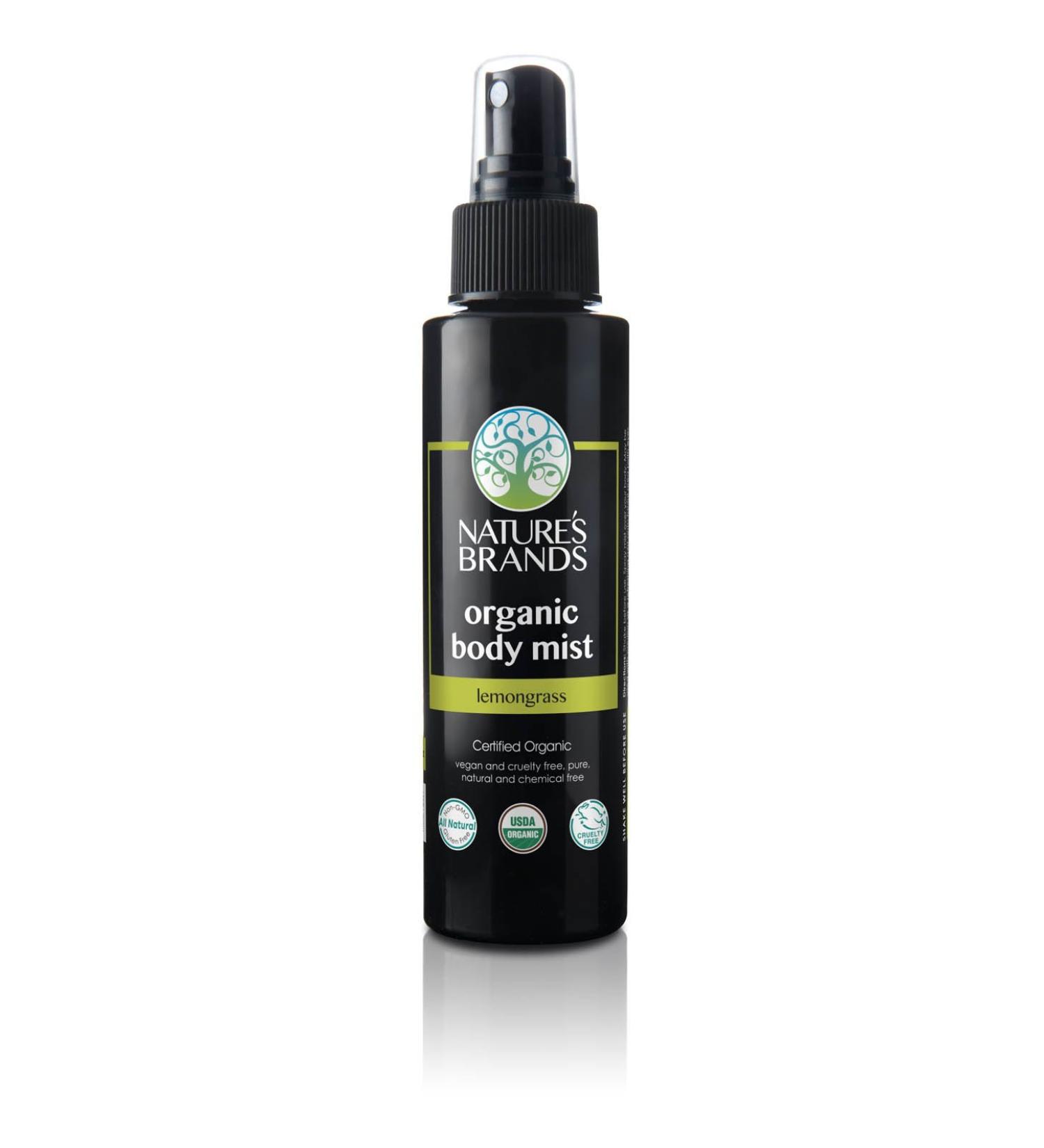 Nature's Brands Herbal Choice Mari Organic Body Mist Lemongrass 4floz BPA-Free Plastic 4 Fl Oz (Pack of 1) Lemongrass