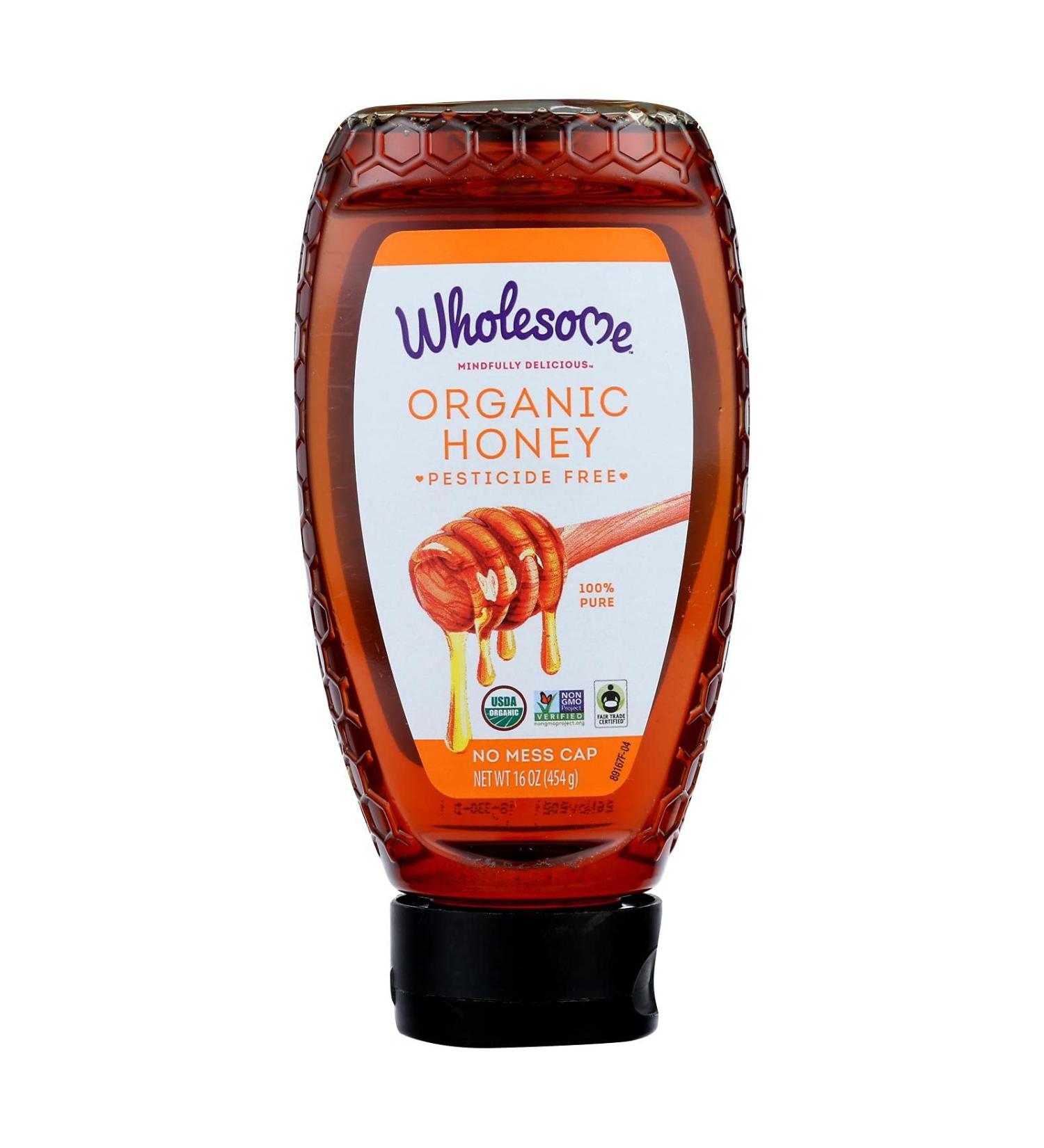 Wholesome Organic Honey 16 oz (454 g) - Pure Natural Sweetener - Buy Online on GoSupps.com
