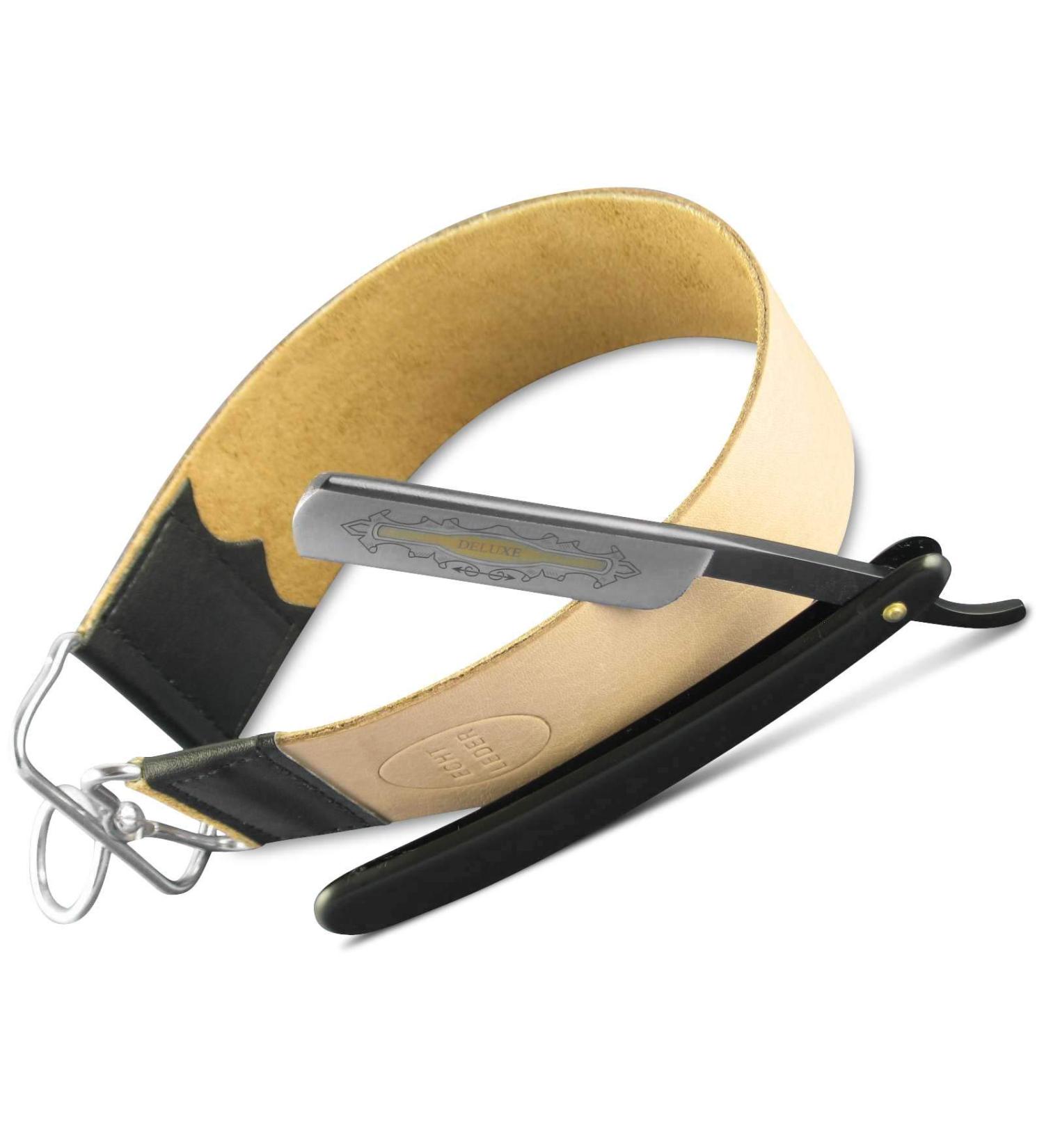 Premium Wet Razor Set for Beginners - Leather Strop & Gold Etching Straight Razor | International Shipping - Buy Online on GoSupps.com