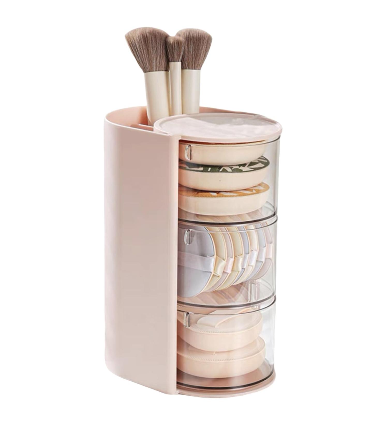 Stylish Clear Makeup Brush and Sponge Storage Easy Access Double Tiered Cosmetic Spacious and Convenient E C - Buy Online on GoSupps.com