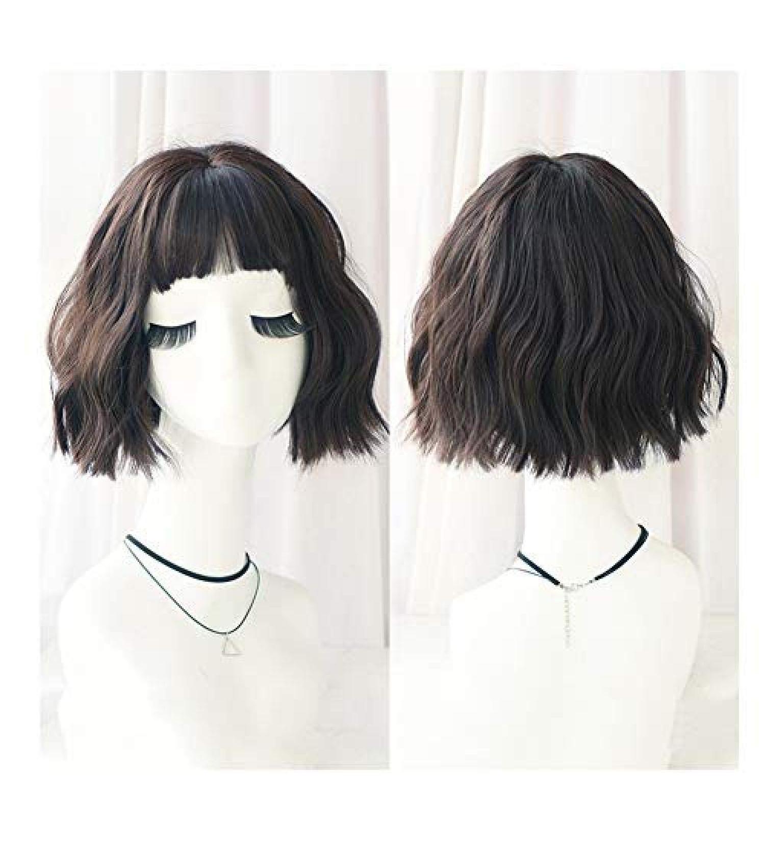 BGHJUE Short Wavy Bob Lace Front Human Hair Wig - 9 Inch 25cm in Honeypudding Blue Haze - International Shipping Available - Buy Online on GoSupps.com