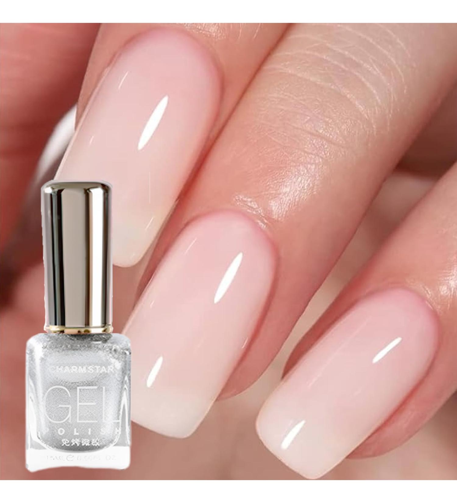 Nail Varnish Satin Silver Glitter Gel Nail Polish Sparkly Shimmer Long-lasting Quick Dry Nail Polish Low Odor Without UV Lamp Non-Toxic Formula Breathable For Woman Home DIY Nail Art Gift 15ml - Buy Online on GoSupps.com