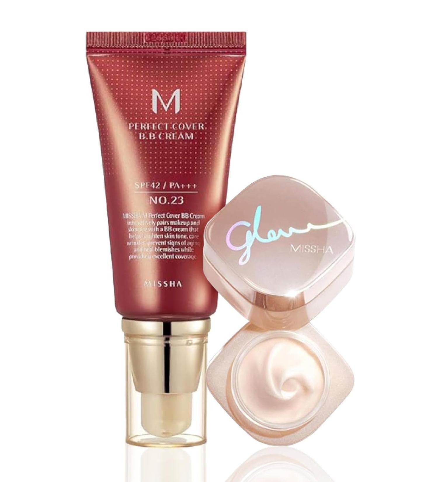 MISSHA M Perfect Cover BB Cream No.23 & Glow Skin Balm Bundle - Buy Online on GoSupps.com
