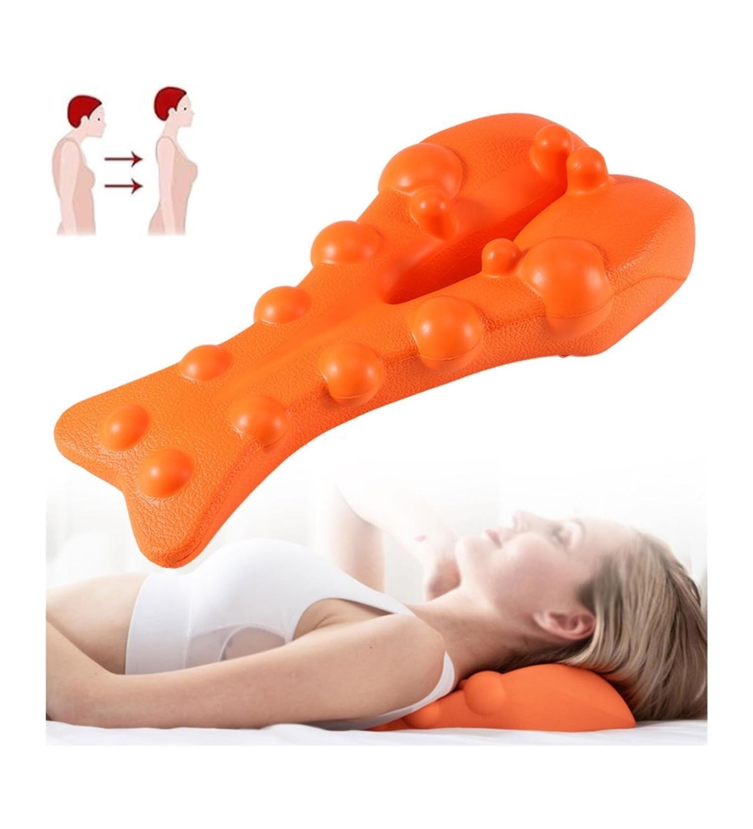 Yahbrra Trapezius Massage Device - Neck & Shoulder Pain Relief | Upper Back Relaxation & Cervical Support (Orange) - Buy Online on GoSupps.com