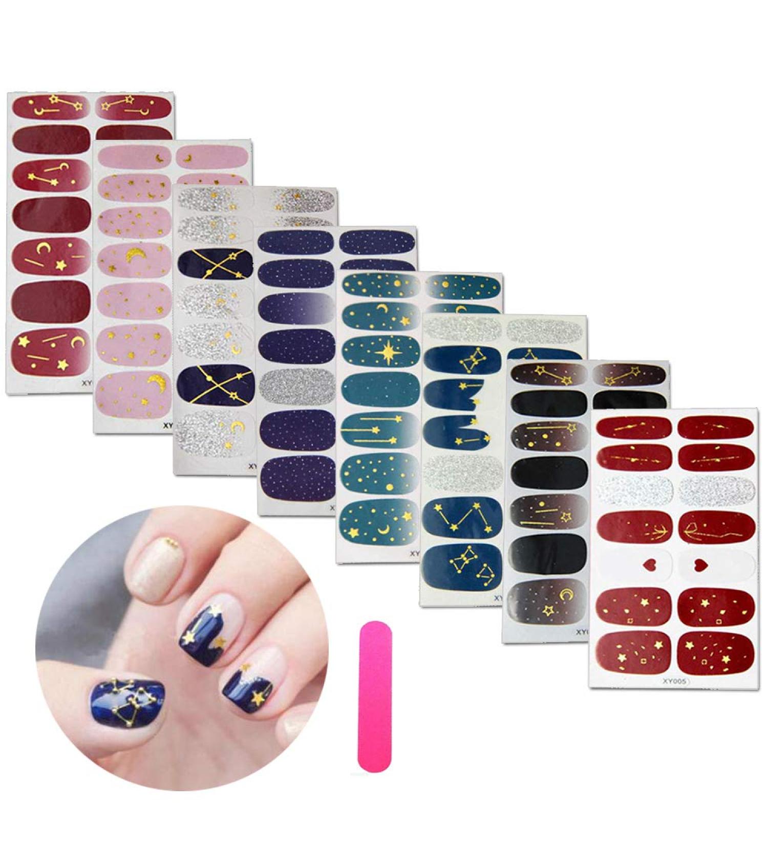 Mwoot Nail Ticker - Self-Adhesive Nail Stickers for Beautiful DIY Nail Art | 112 Pieces - 8 Sheets of Fashionable Manicure Decorations - Buy Online on GoSupps.com