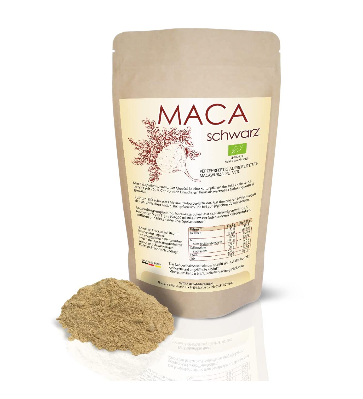 SVITA Organic black maca extrudate powder (500 g) (linatinized gelatinized)