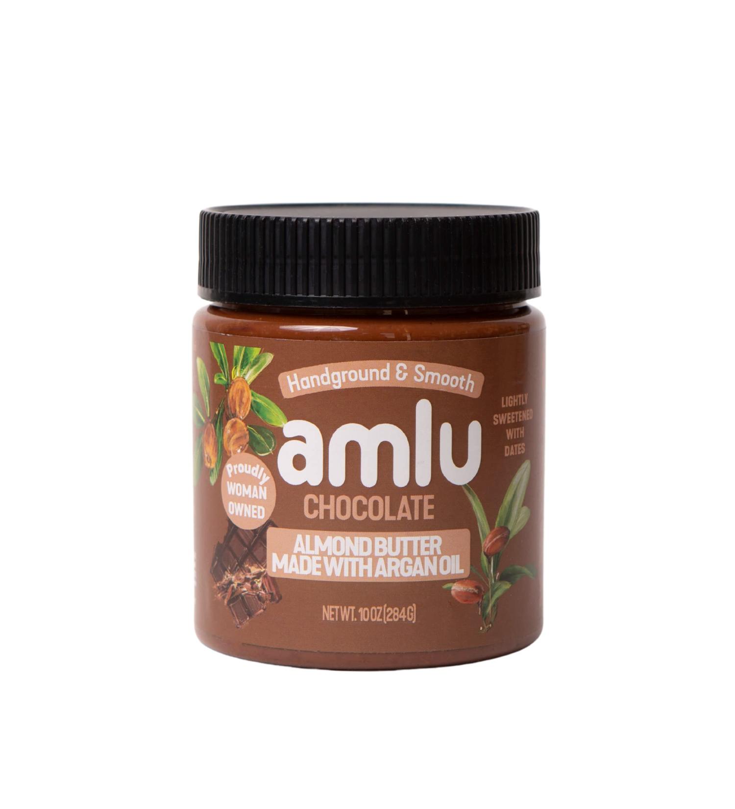 Amlu Foods Chocolate Almond Butter with Argan Oil - Organic Keto Friendly Nut Butter | High Protein & Essential Fatty Acids | Crunchy & Creamy - Buy Online on GoSupps.com