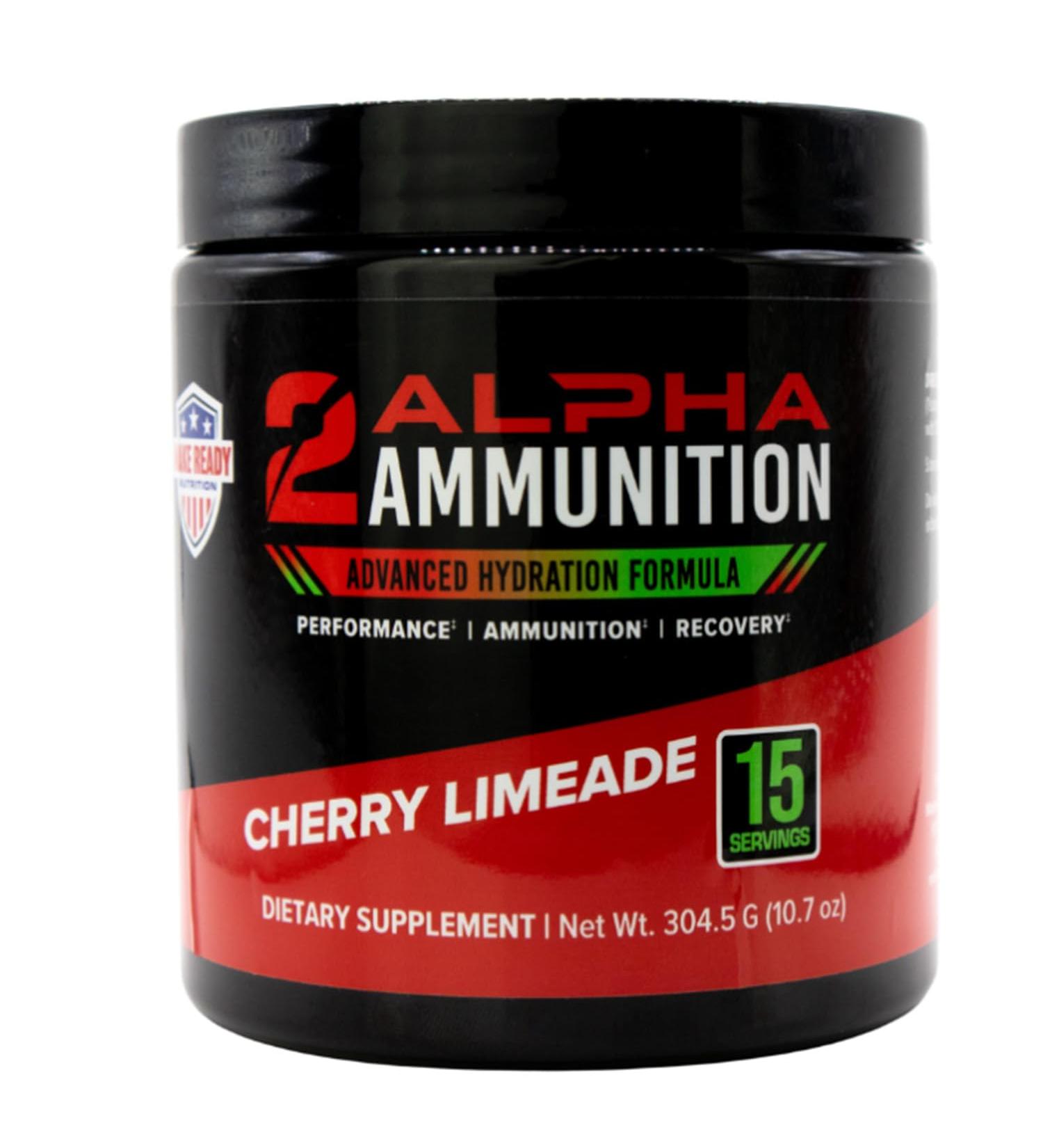 2ALPHA Cherry Limeade Hydration Powder - 304.5g | Energy Drink & Immune Support for Shooting Sports | Vitamin C Calcium D-Ribose & More - Buy Online on GoSupps.com