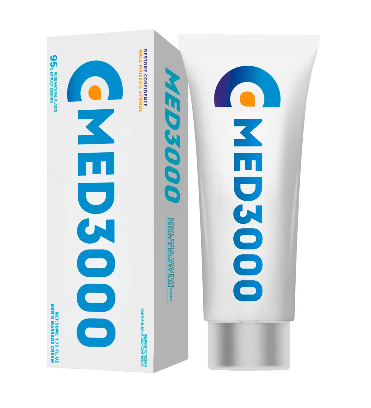 Med3000 Gel for Men - Stimulating Male Massage Topical Cream 1.75 Fl Oz - Natural Performance Boosting Gel for Men - Buy Online on GoSupps.com