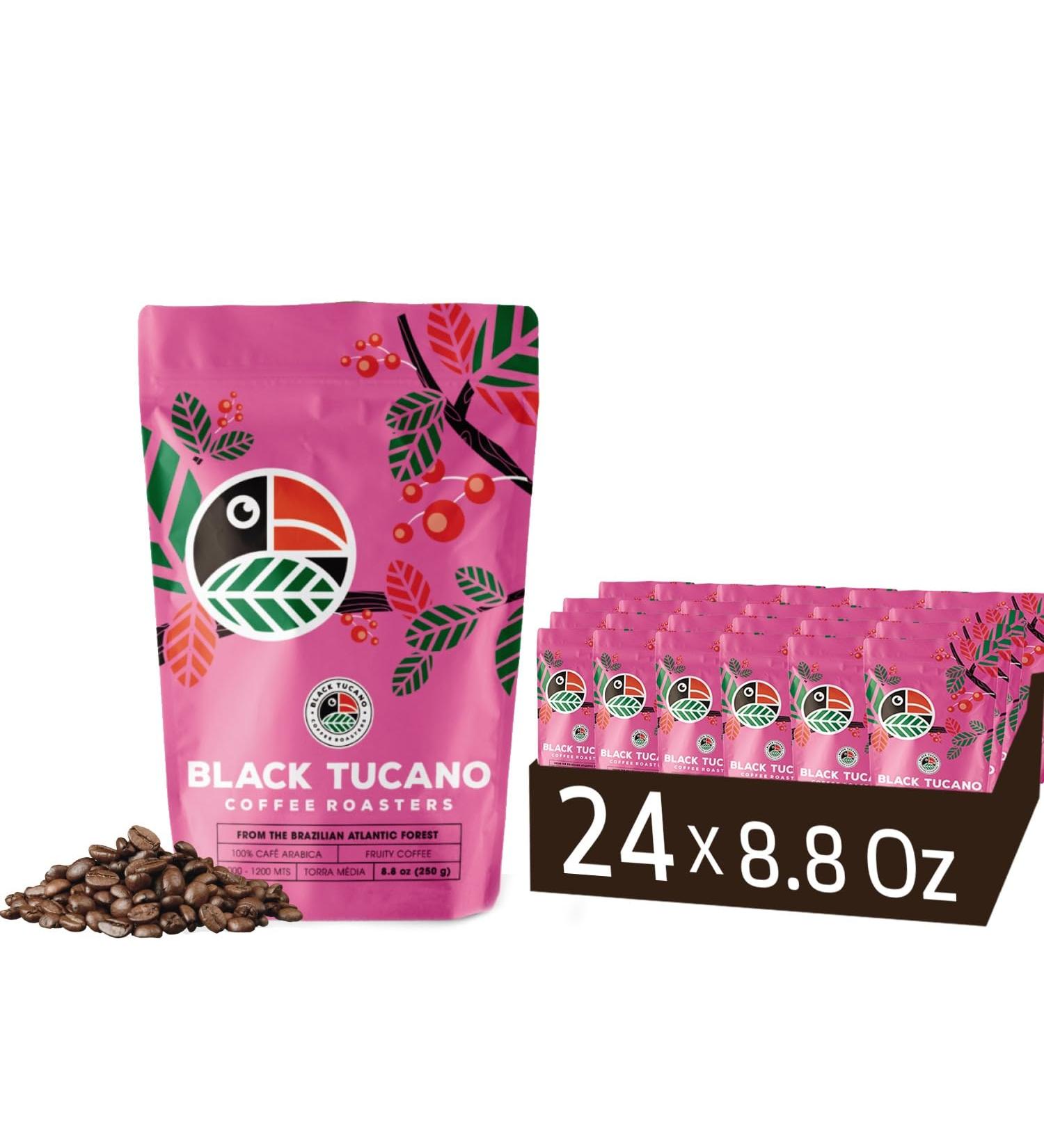 Black Tucano Brazilian Specialty Medium Roast Fruity Coffee - Premium 89+ Points Whole Bean - 250g 24 Pack - Buy Online on GoSupps.com