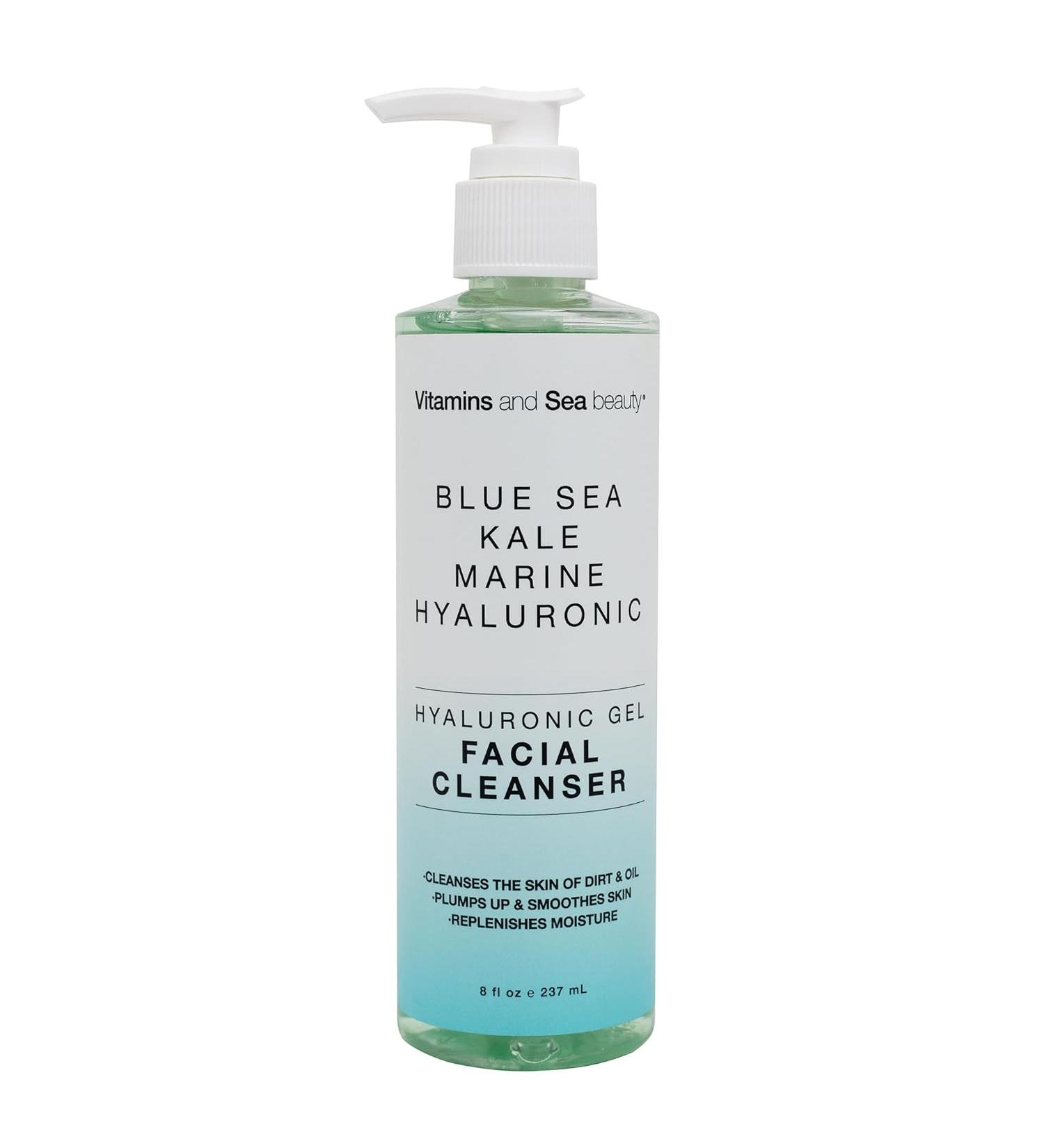 VITAMINS AND SEA BEAUTY Hyaluronic Gel Facial Cleanser with Blue Sea Kale + Marine Hyaluronic, 8 fl oz - Buy Online on GoSupps.com