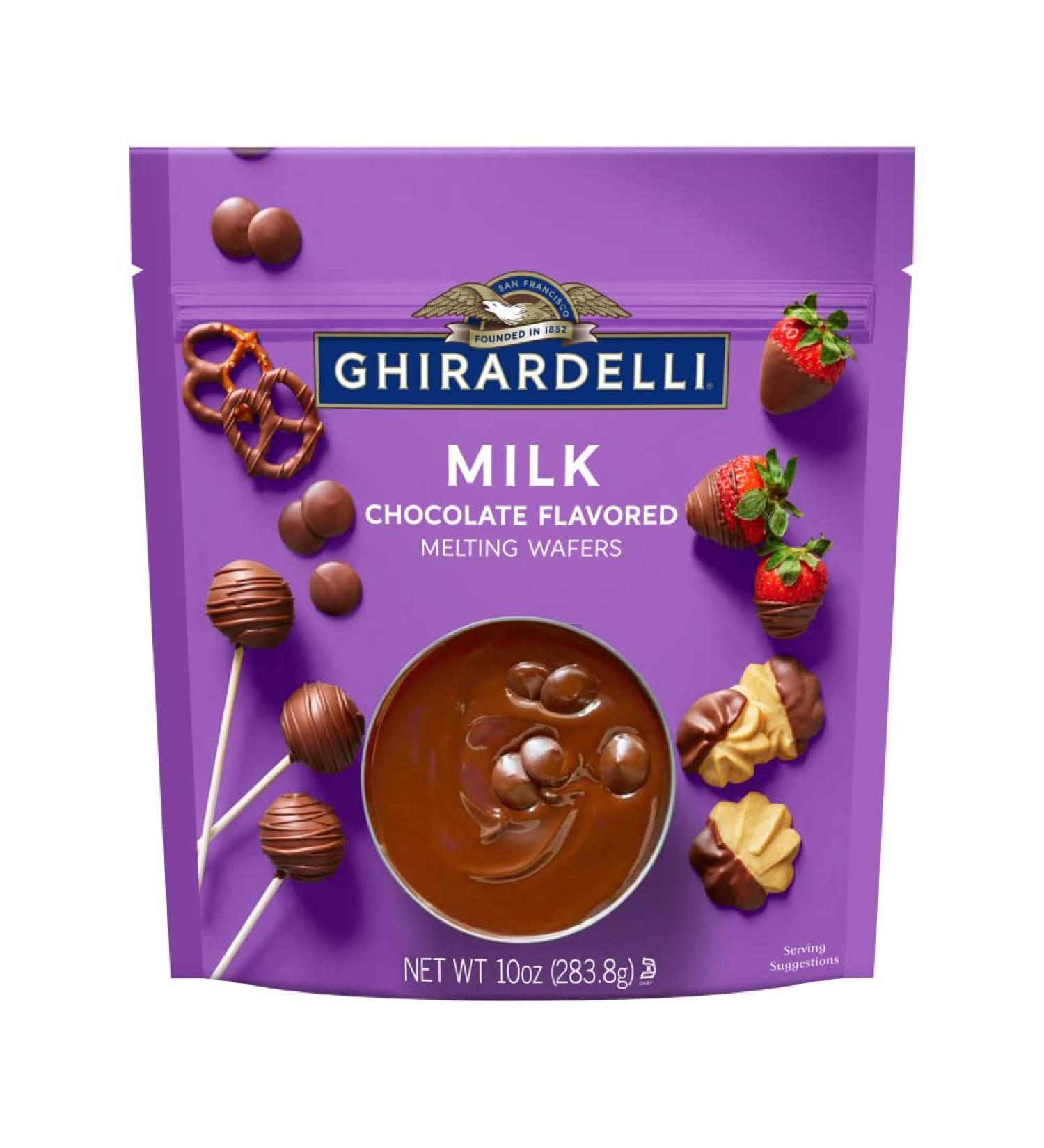 Ghirardelli Milk Chocolate Melting Wafers - 10 oz | Smooth & Creamy Texture - Buy Online on GoSupps.com