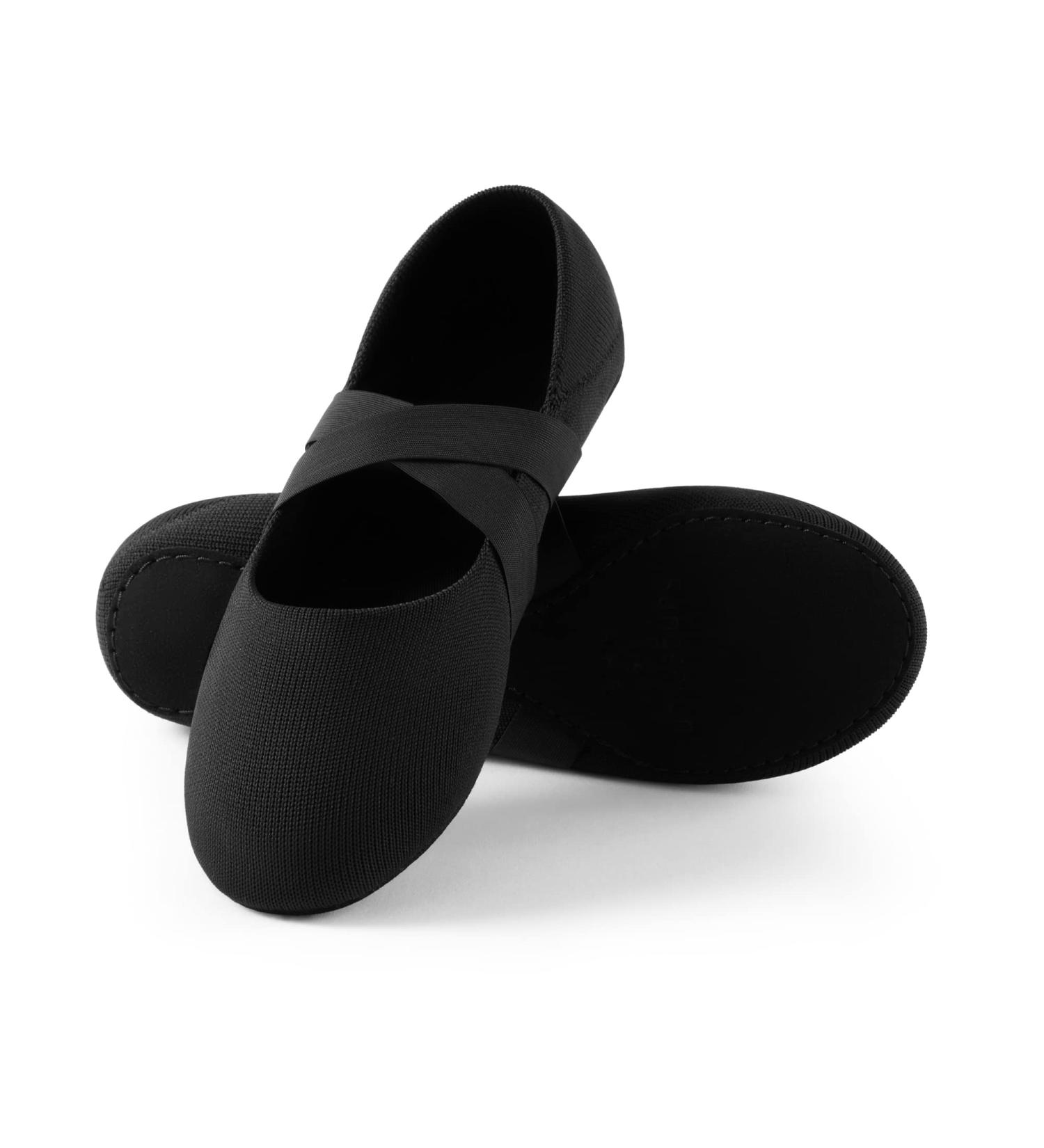 SANGEESON Women's Leather Ballet Shoes with Arch Support - Breathable Dance Shoes for Beginners | Size 8-8.5 Black-x - Buy Online on GoSupps.com