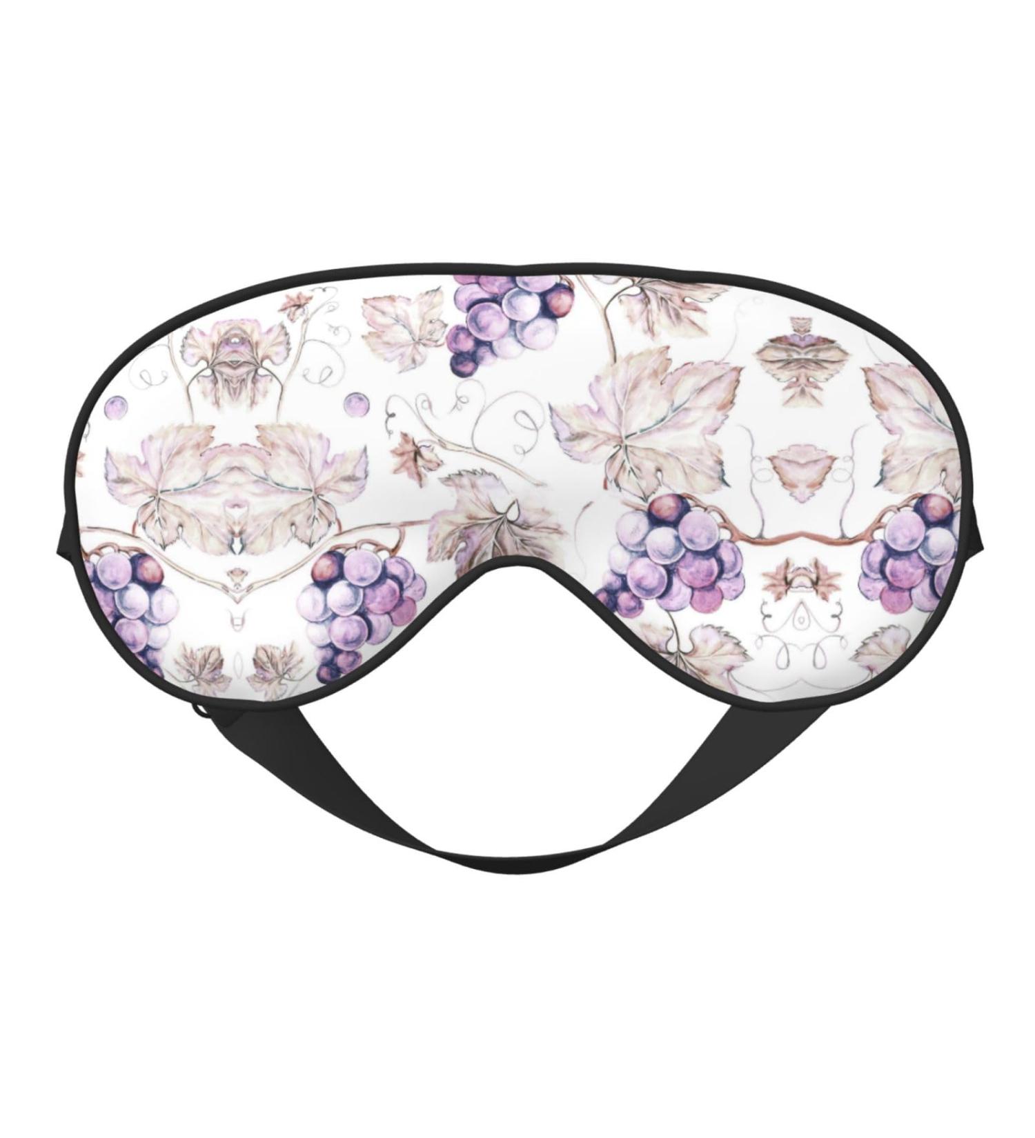 SSIMOO Beautiful Grape Leaves Sleep Mask | Adjustable & Breathable Eye Mask for Comfortable Sleep | Fashionable Black Design - International Shipping Available - Buy Online on GoSupps.com