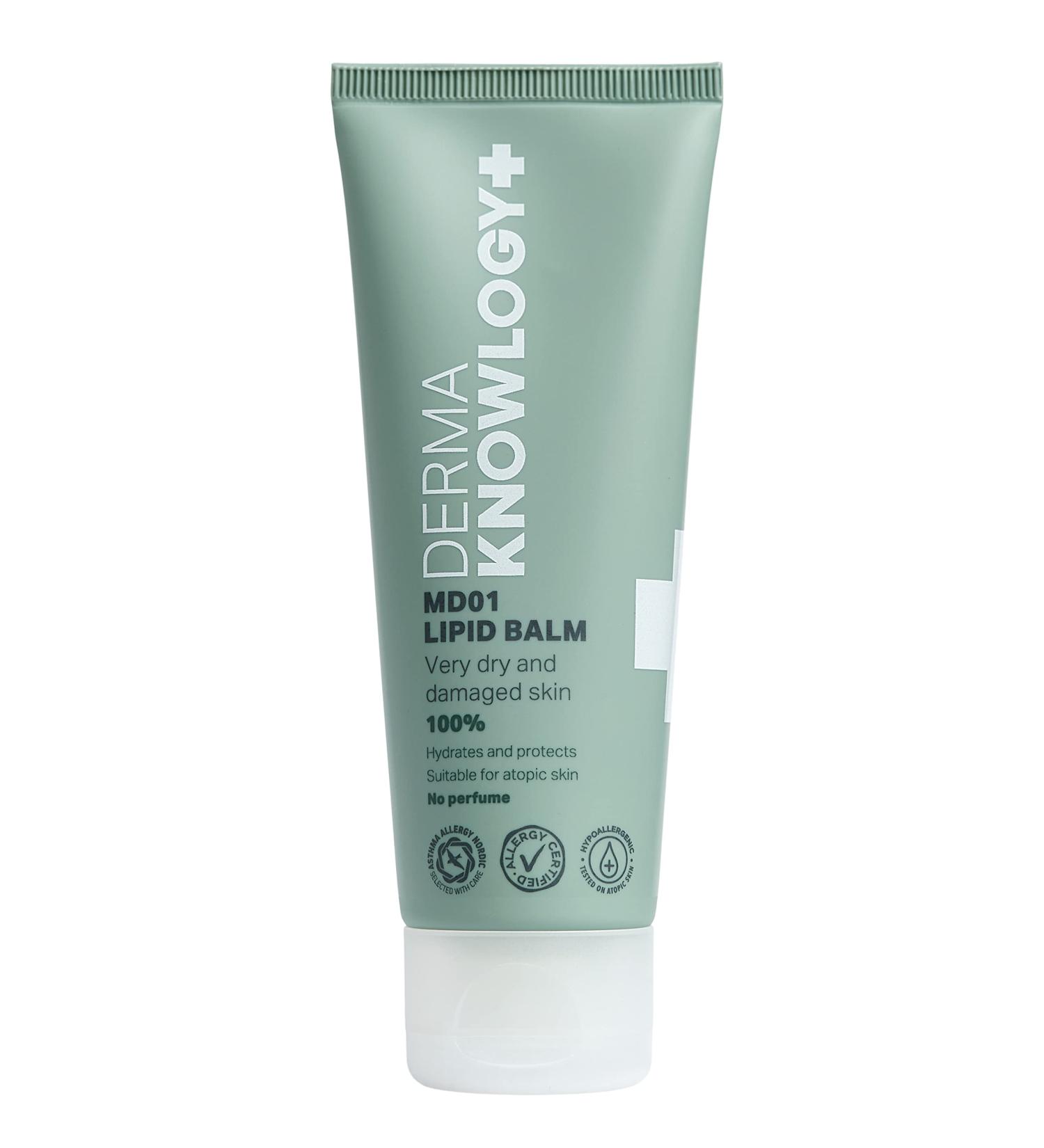 DermaKnowlogy MD01 Lipid Balm for Very Dry and Damaged Skin Without Perfume Allergy Sufferers Certified Moisturises and Protects Suitable for Infants Children and Adults 75 ml - Buy Online on GoSupps.com