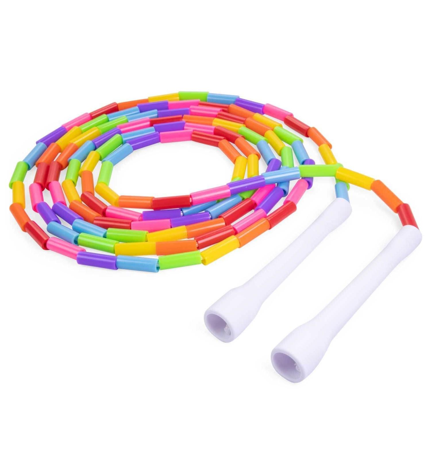 Adjustable Kids Exercise Jump Rope | Durable Shatterproof Beads | 7ft Rainbow Skipping Rope - Buy Online on GoSupps.com