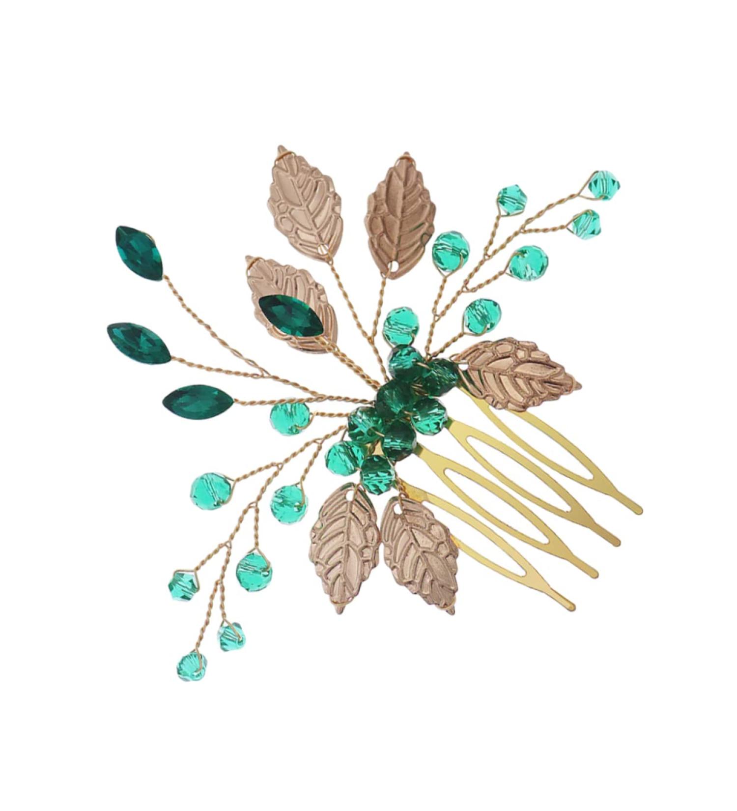 Ipetboom Bridal Crystal Hair Comb Hair Combs Crystal Side Comb Hairpin Headband Wedding Hair Accessories Girls Tiara Leaf Hair Comb Hair Jewelry Leaves Bride Zinc Alloy - Buy Online on GoSupps.com