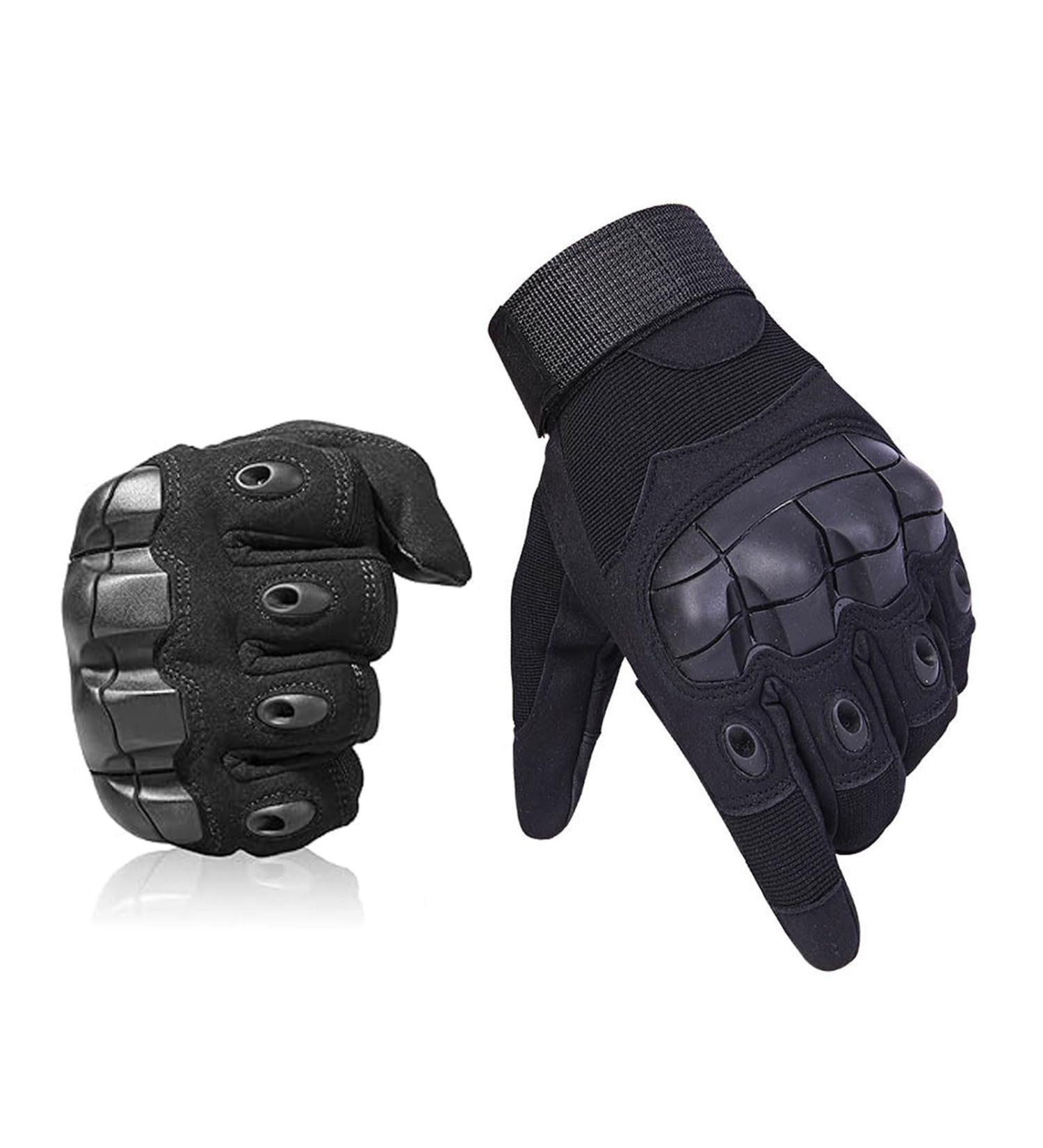 Peyjqm Tactical Gloves - Black Motorcycle Touchscreen Gloves for Men | Ideal for Climbing Cycling Hiking & Motocross - Buy Online on GoSupps.com