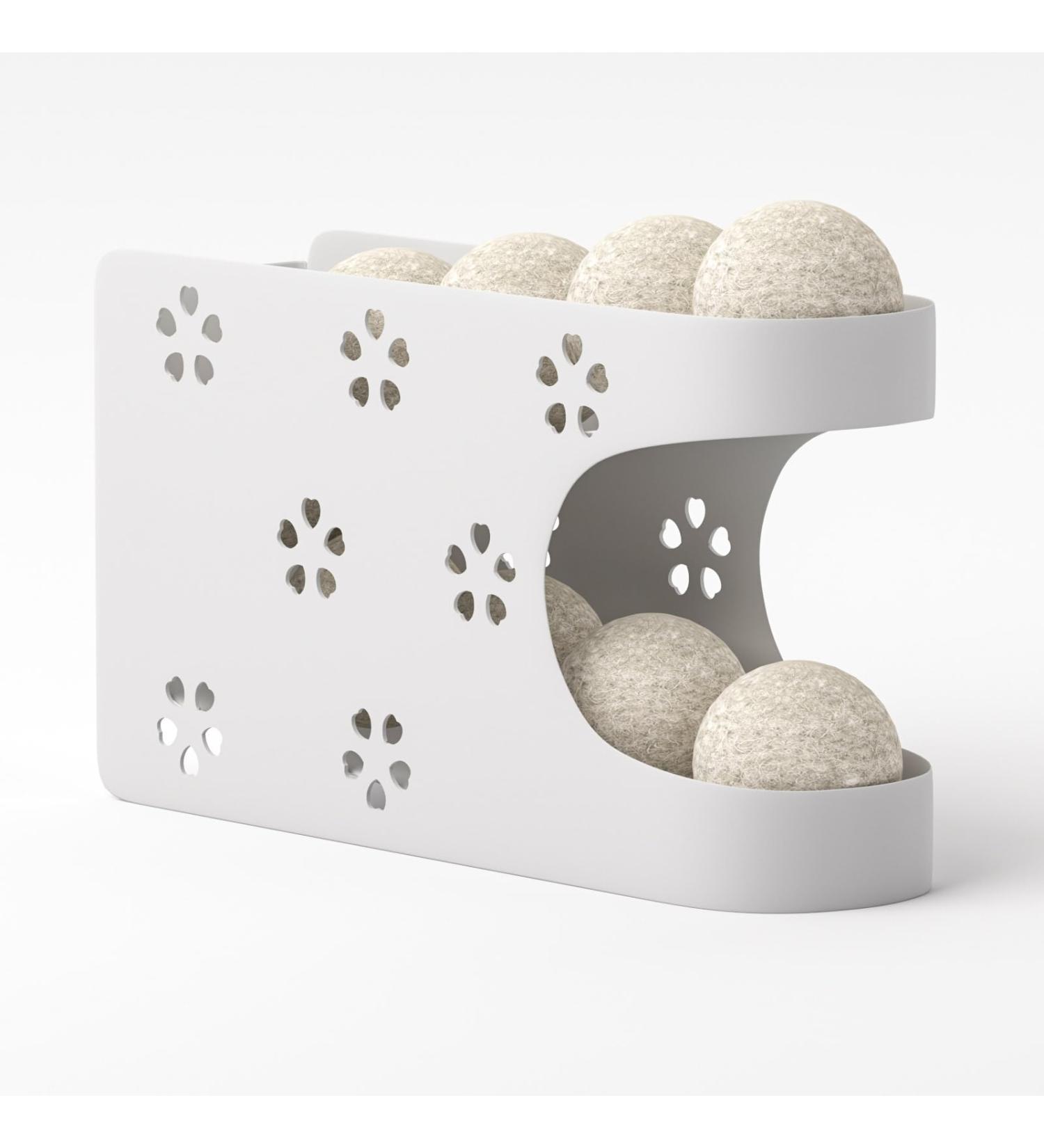 WDT Tool Magnetic Dryer Ball Holder for Laundry Room Automatic Dryer Balls Roller Chute Container & Organizer Dryer Ball Dispenser for Storage White Dryer Ball Basket (No Balls) - Buy Online on GoSupps.com